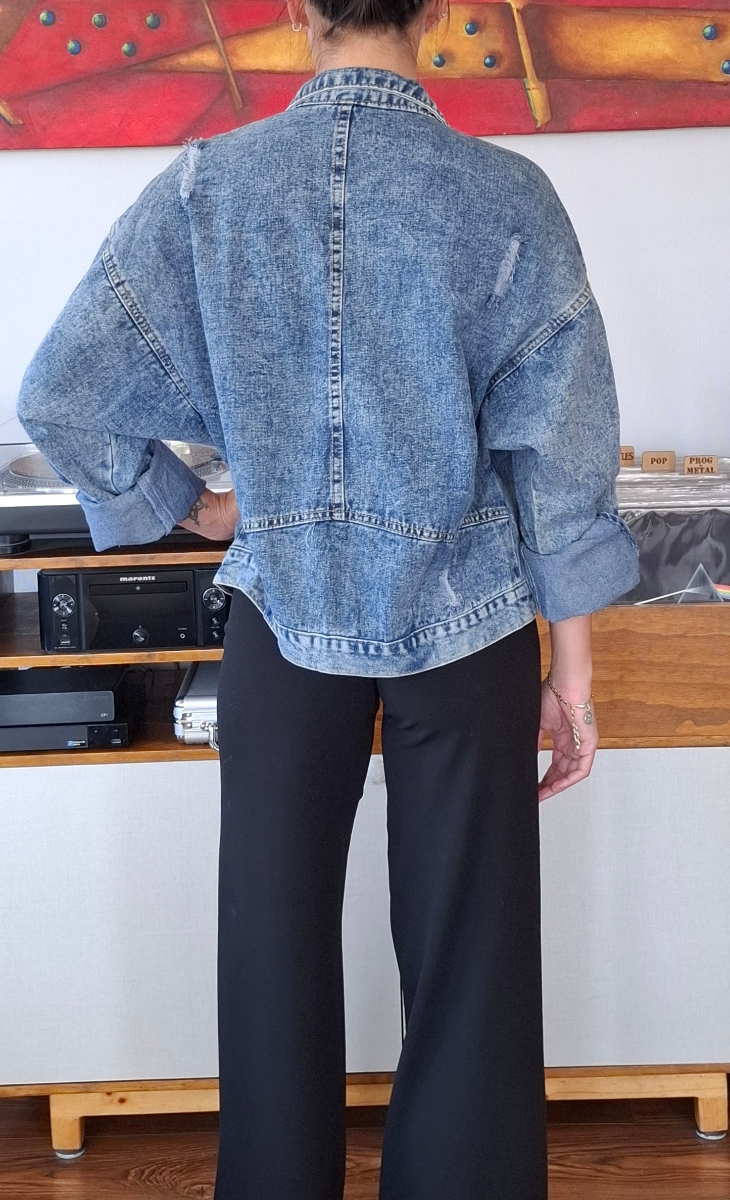 CHAQUETA DEJEANS CON LENTEJUELAS AZUL