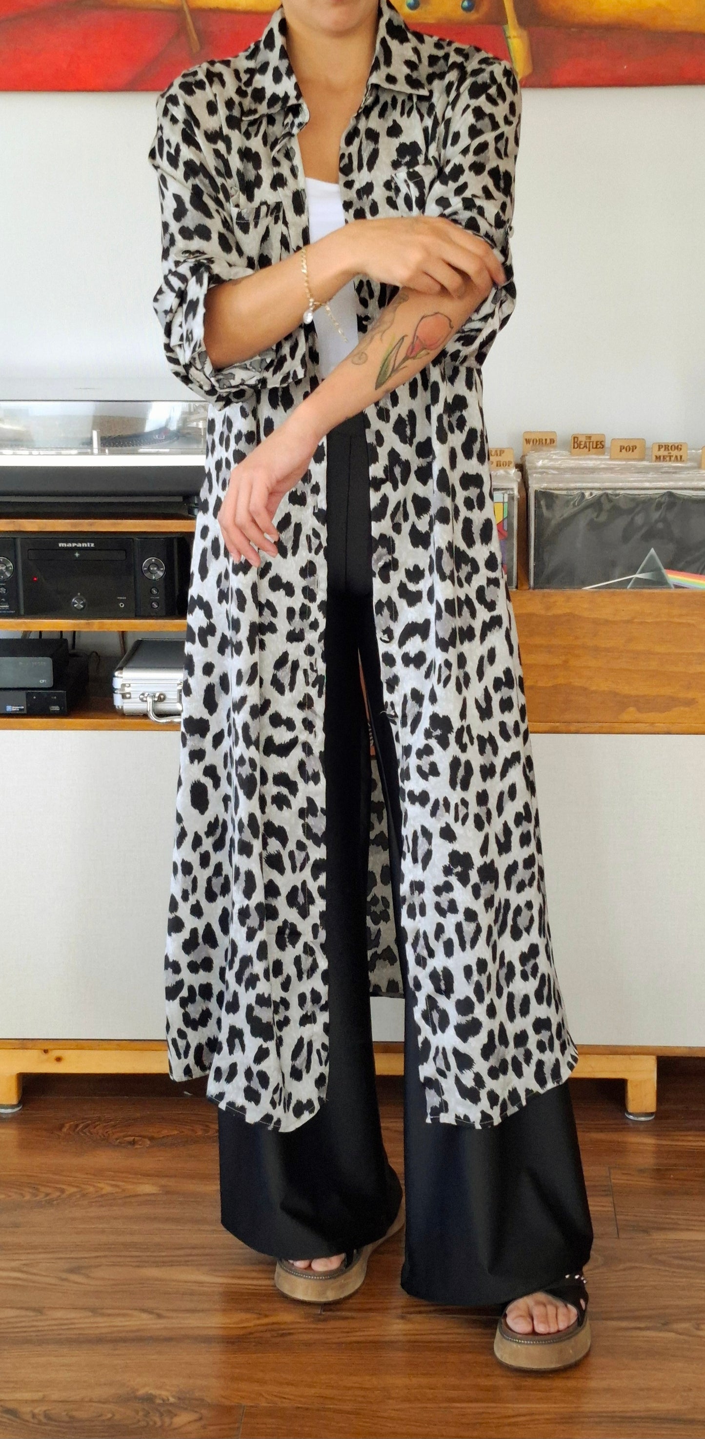 BLUSON ANIMAL PRINT GRIS