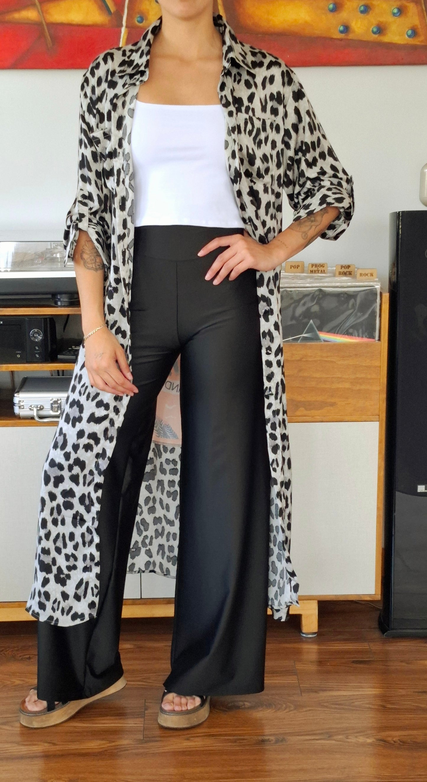 BLUSON ANIMAL PRINT GRIS