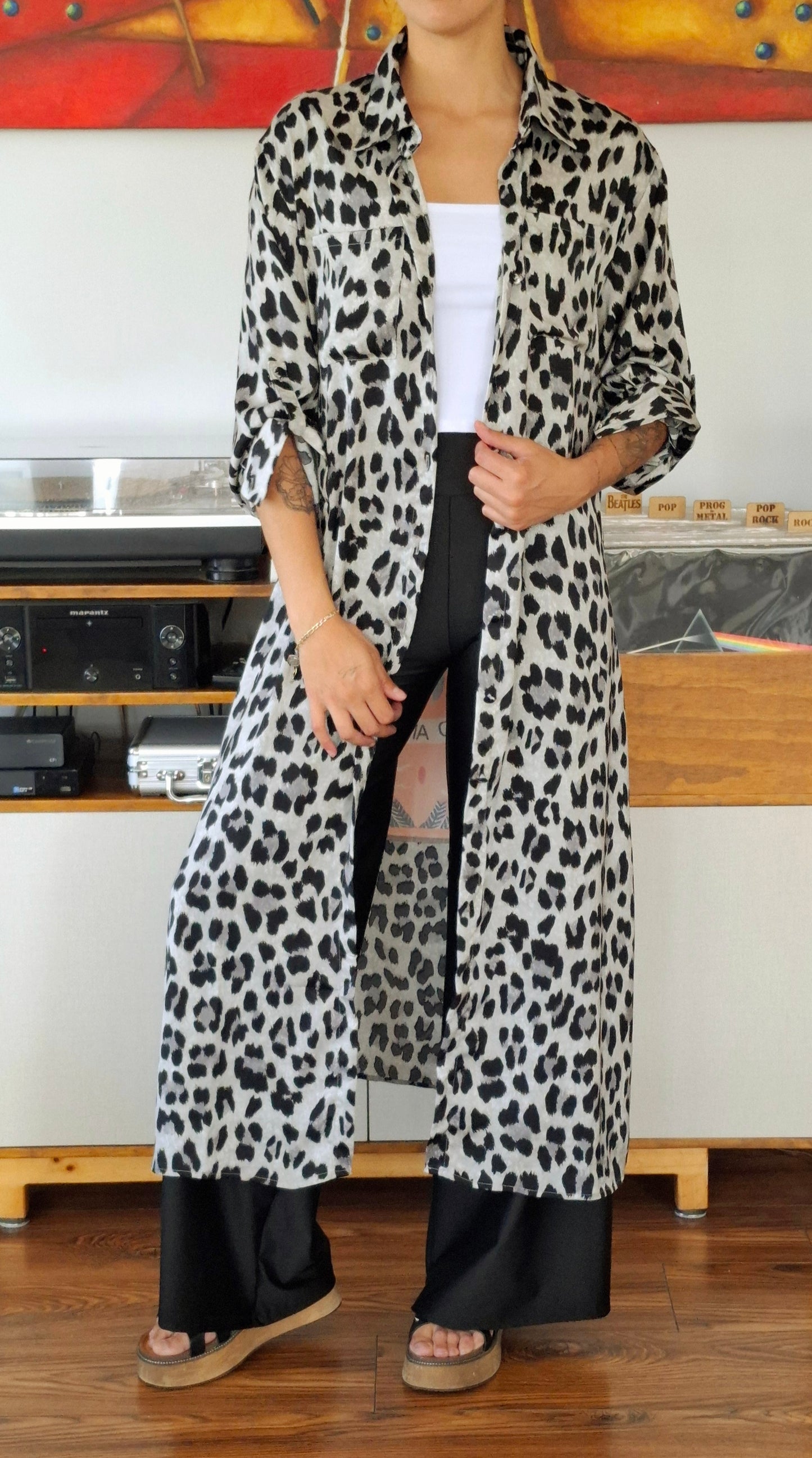 BLUSON ANIMAL PRINT GRIS