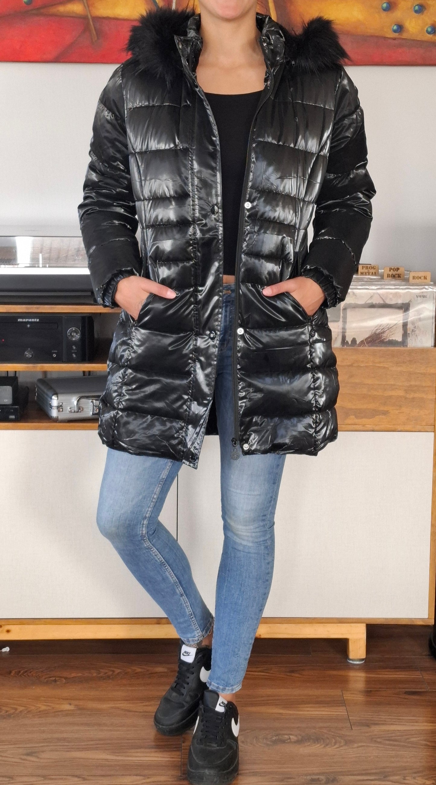 PARKA METALIZADA NEGRA