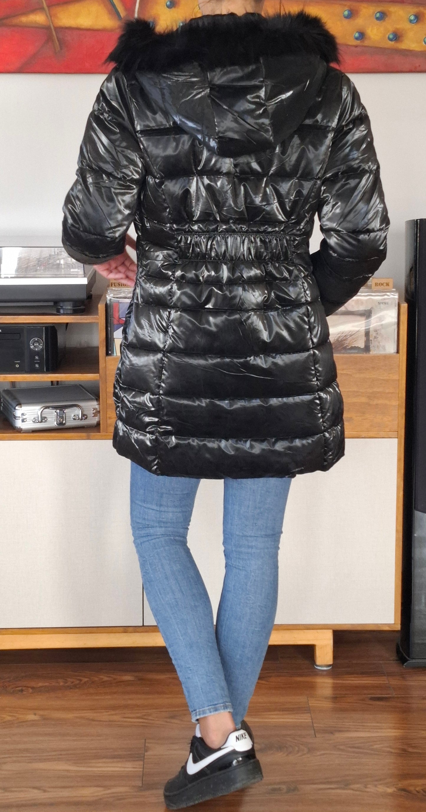 PARKA METALIZADA NEGRA