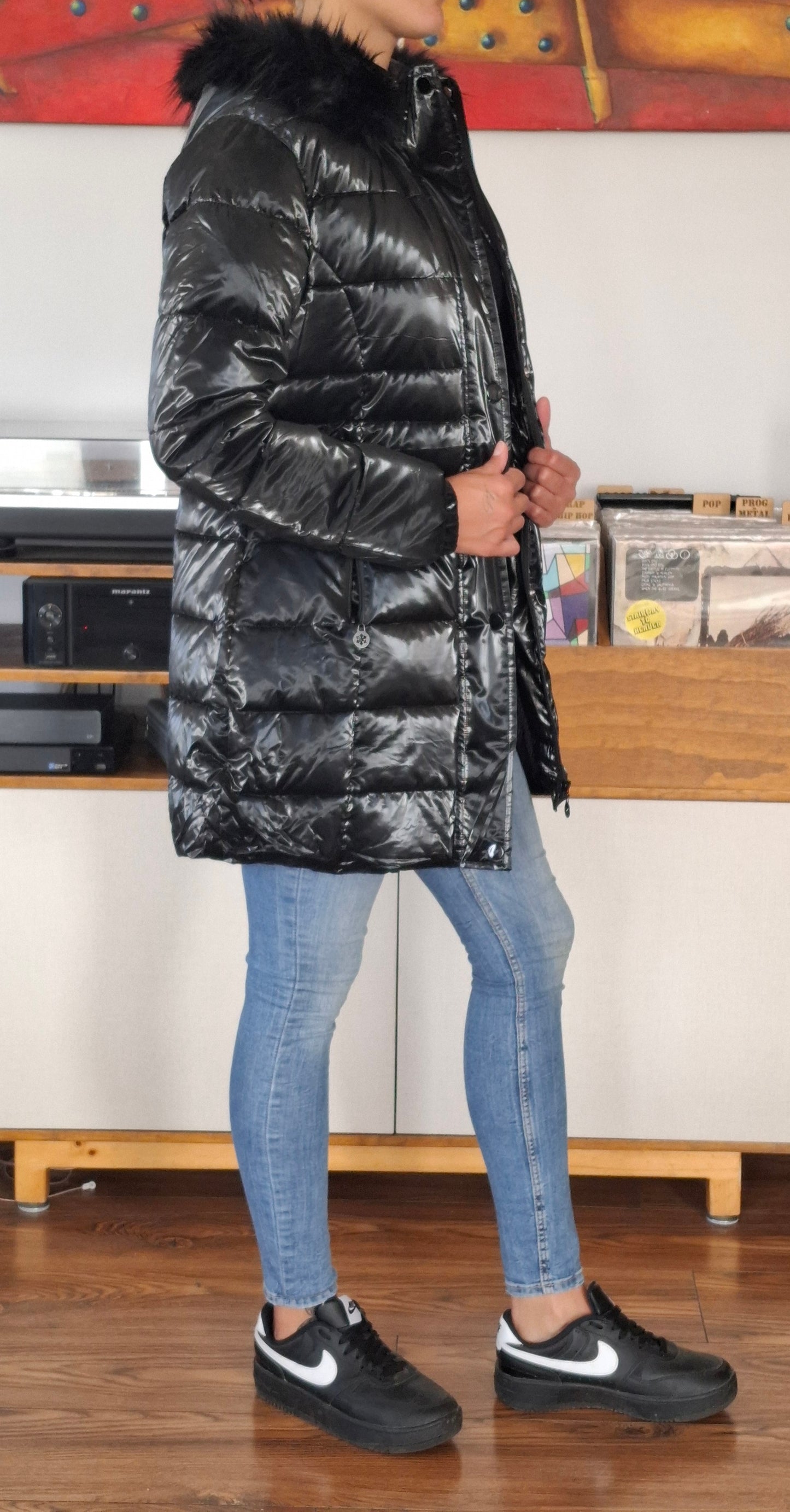 PARKA METALIZADA NEGRA