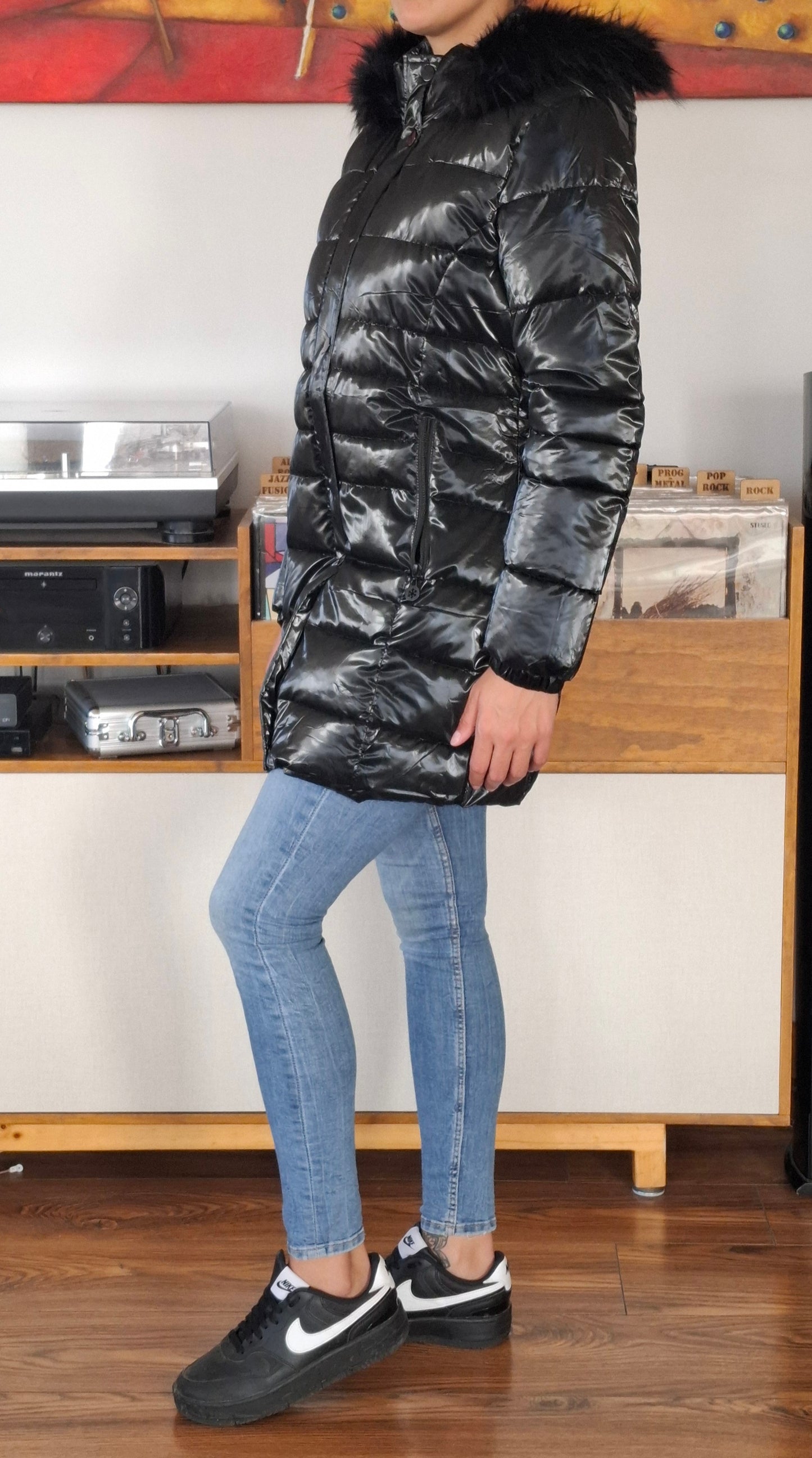 PARKA METALIZADA NEGRA