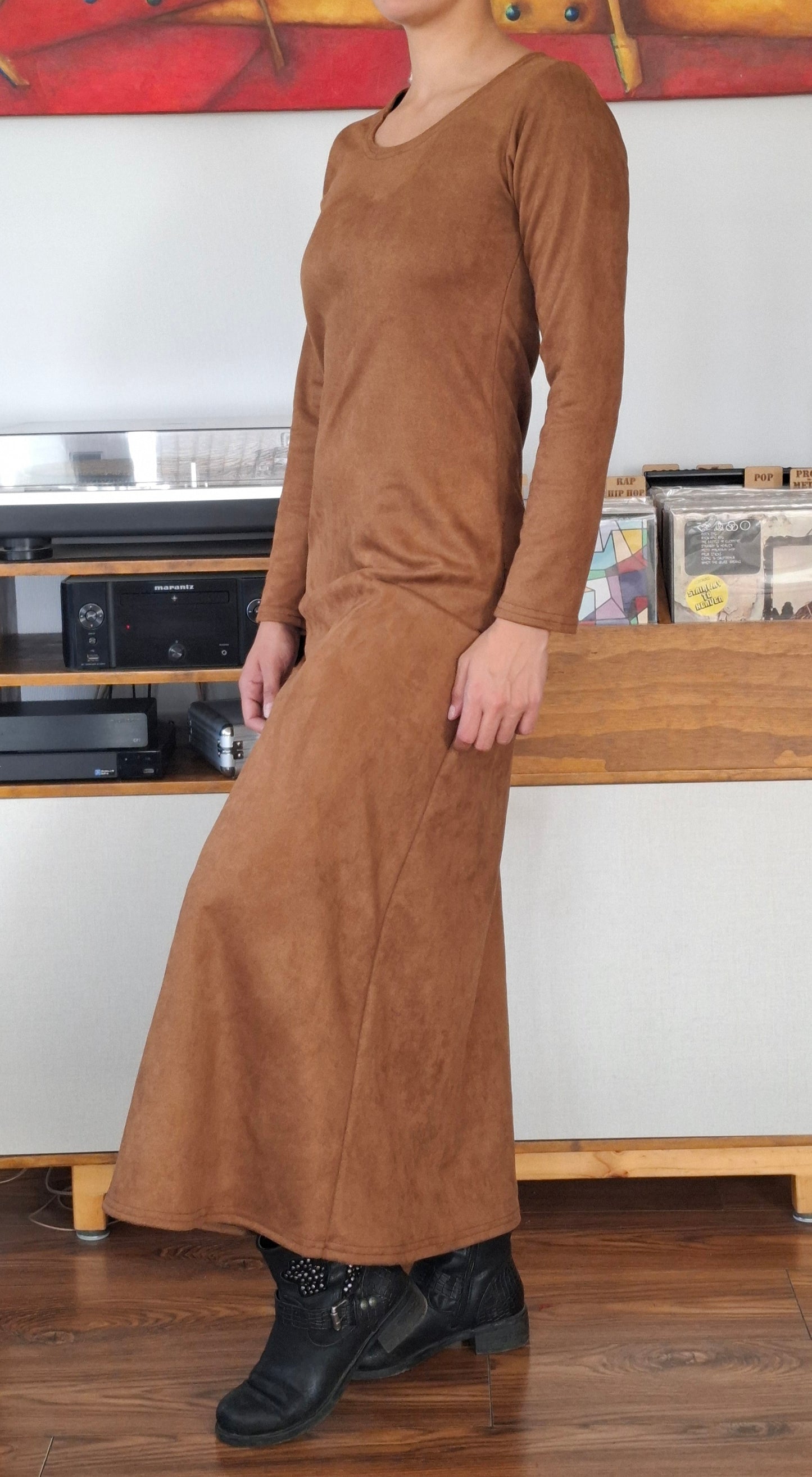 MAXIVESTIDOS GAMUZADOS TABACO