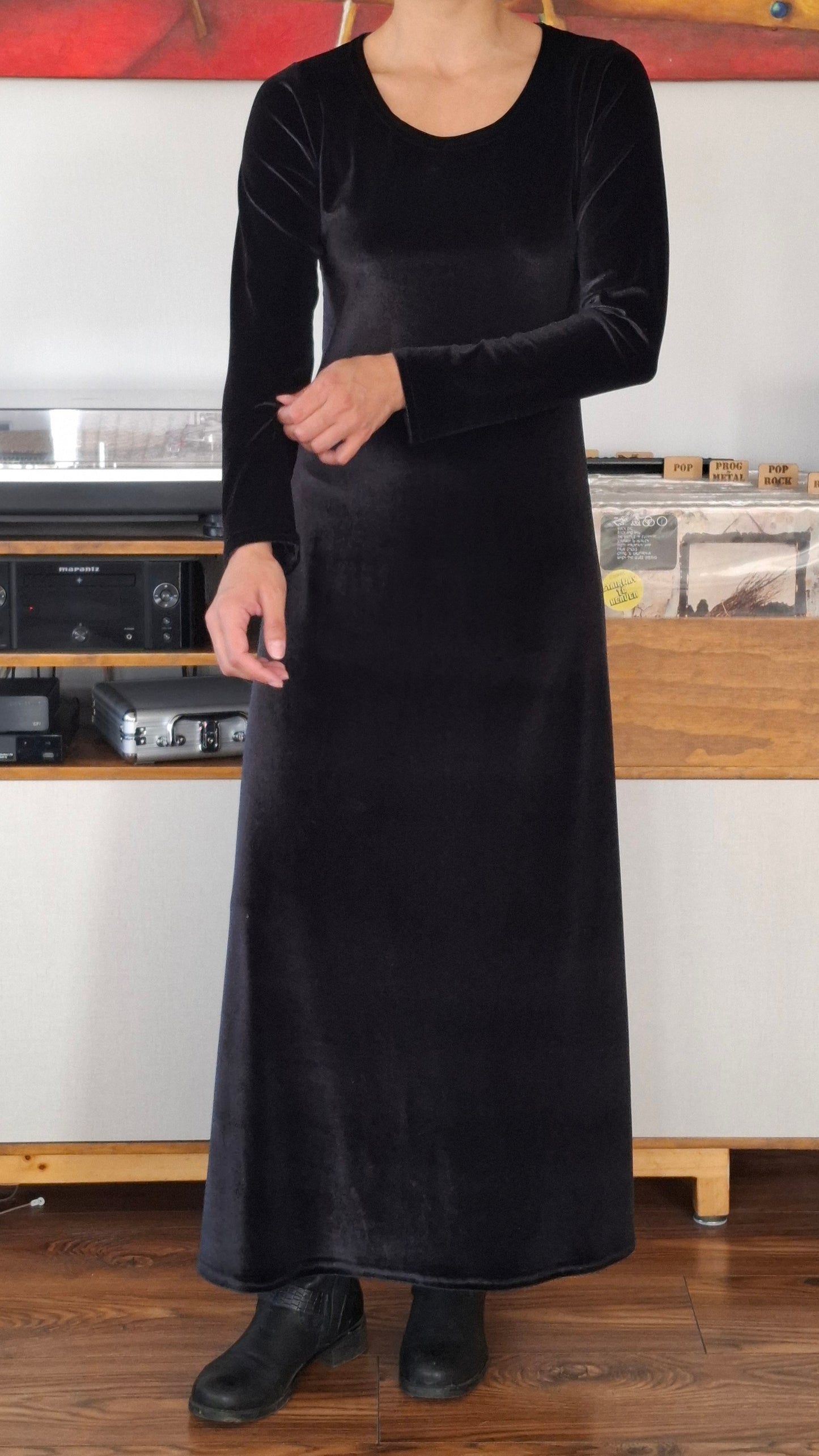 MAXIVESTIDO TERCIOPELO  NEGRO