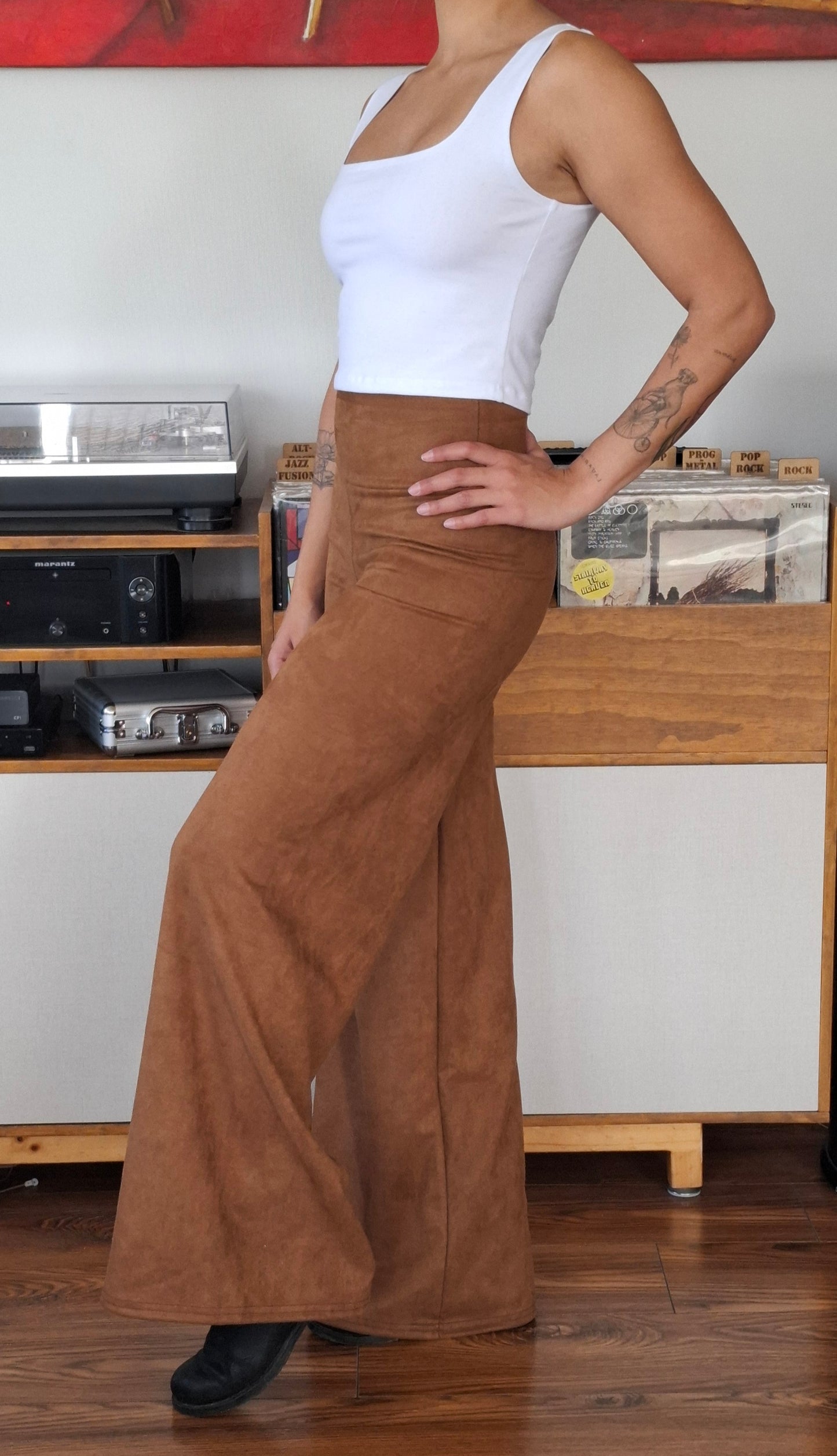 PALAZZO SUEDE GAMUZADO TABACO