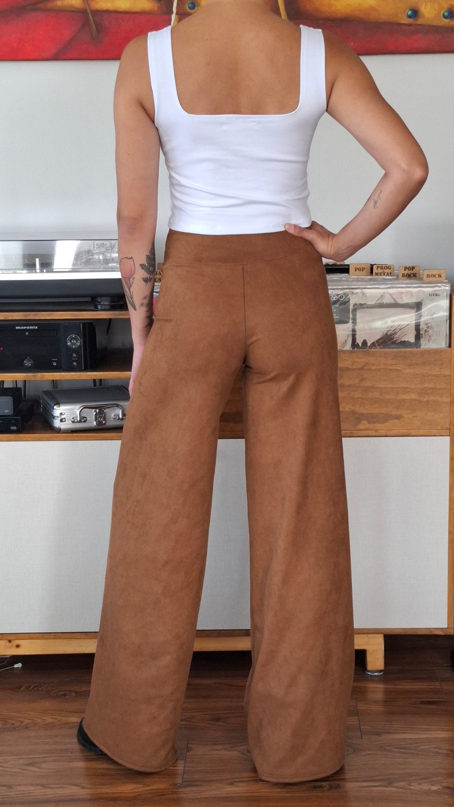 PALAZZO SUEDE GAMUZADO TABACO