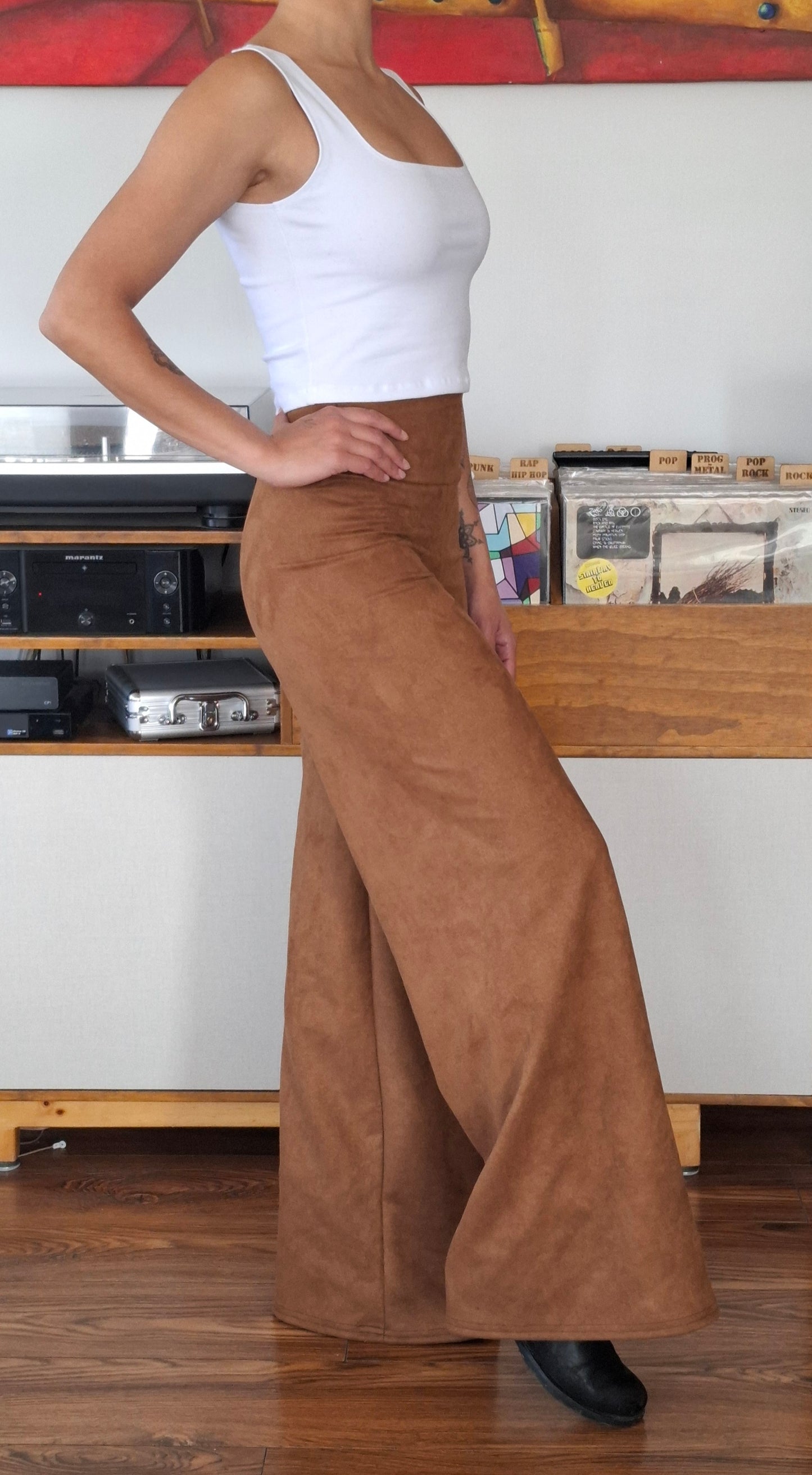 PALAZZO SUEDE GAMUZADO TABACO