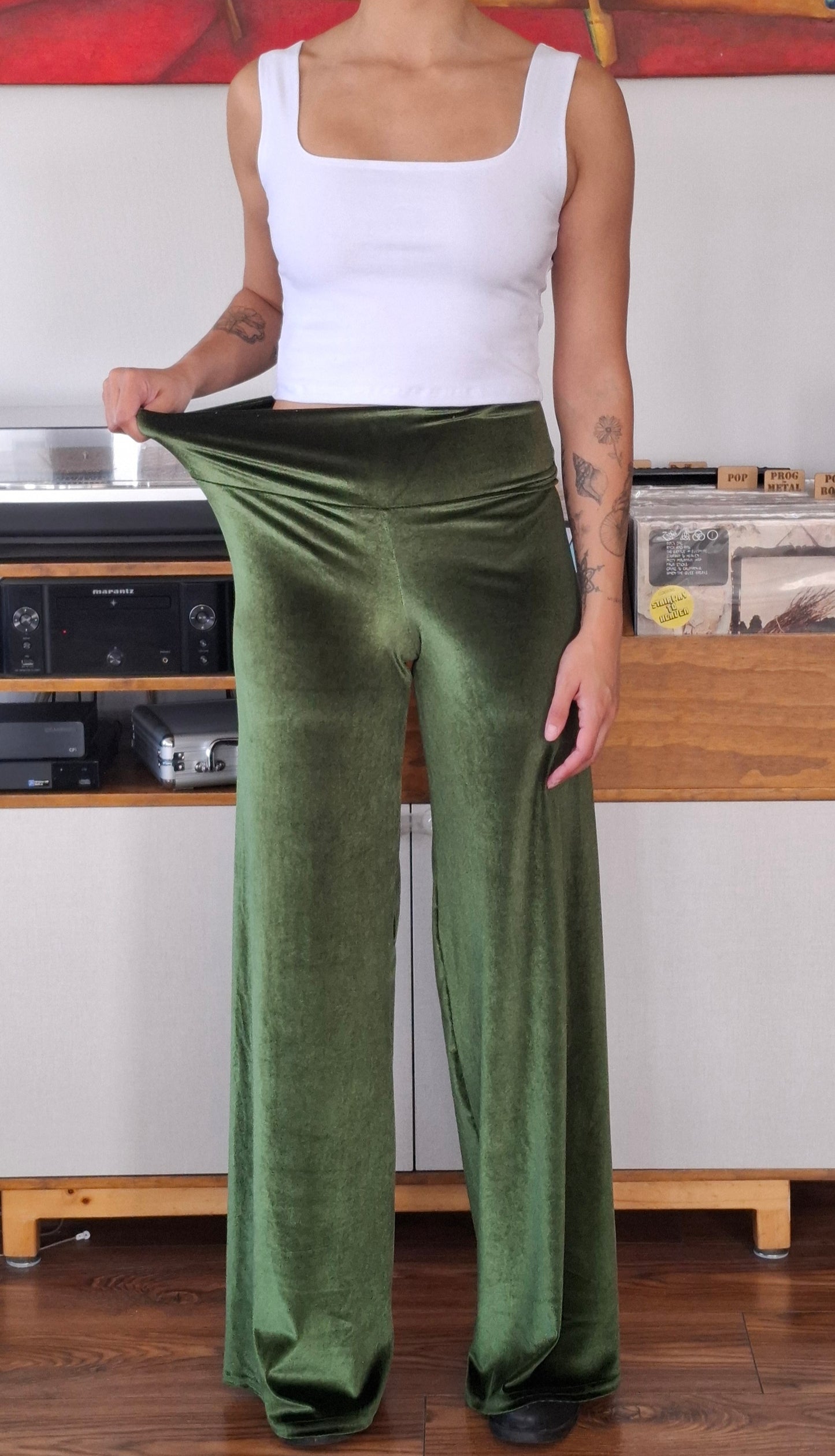 PALAZZOS TERCIOPELO VERDE OLIVO