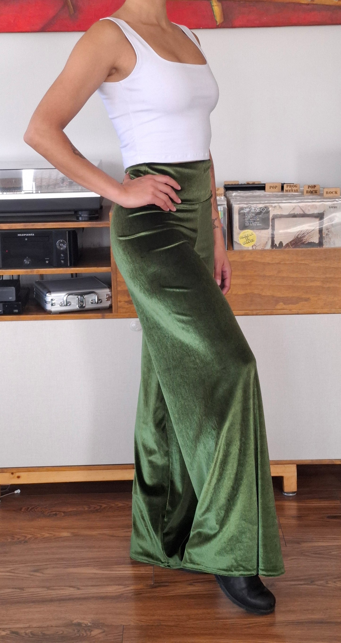 PALAZZOS TERCIOPELO VERDE OLIVO