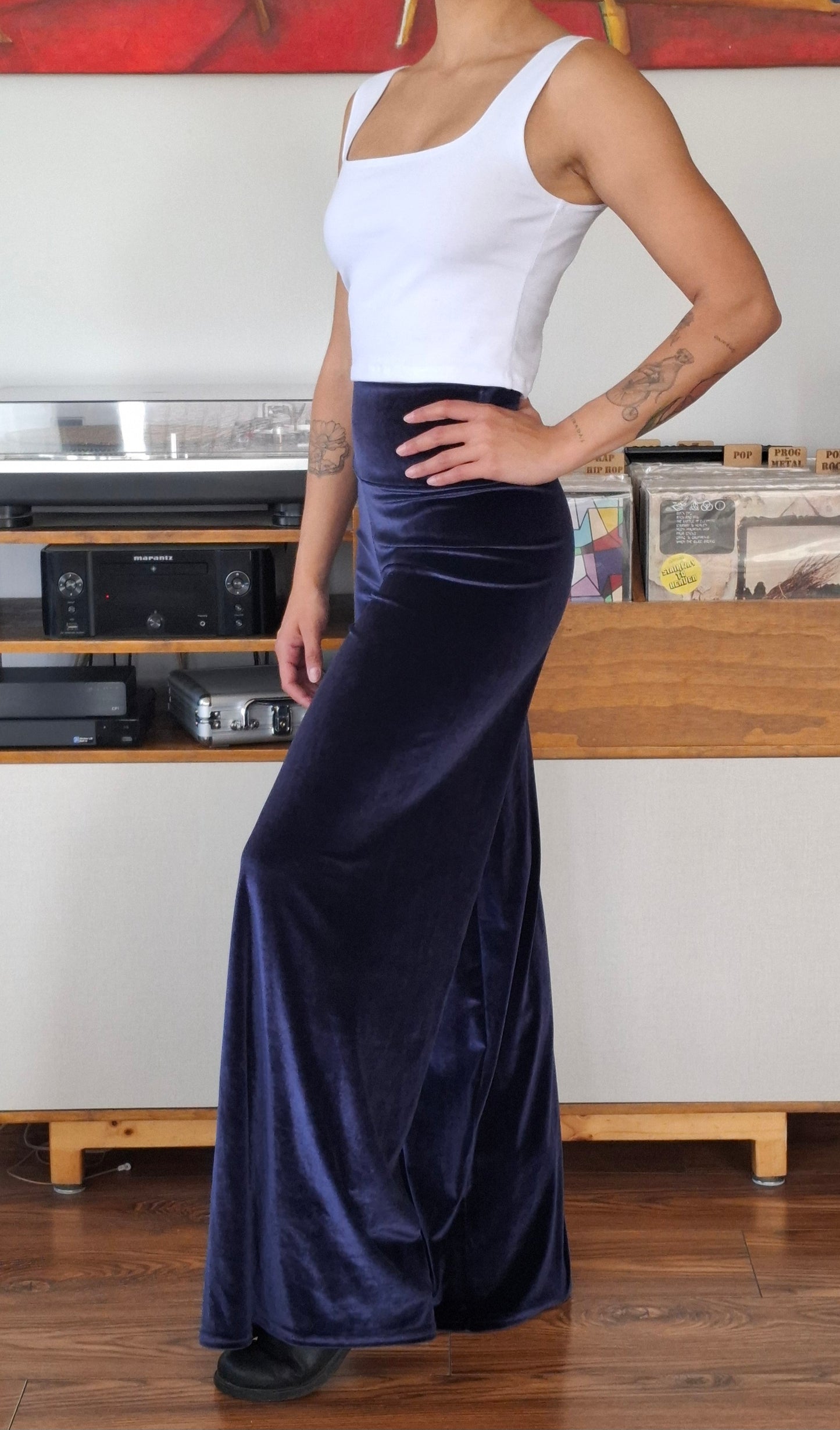 PALAZZO TERCIOPELO AZUL MARINO