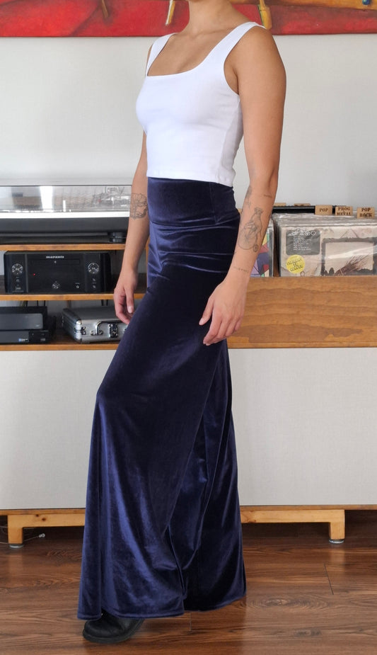 PALAZZO TERCIOPELO AZUL MARINO