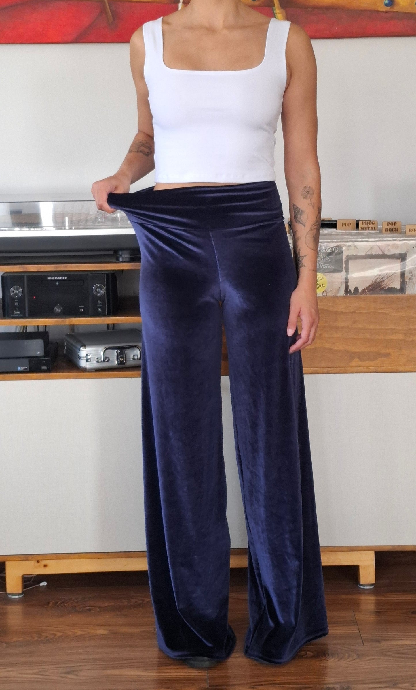 PALAZZO TERCIOPELO AZUL MARINO