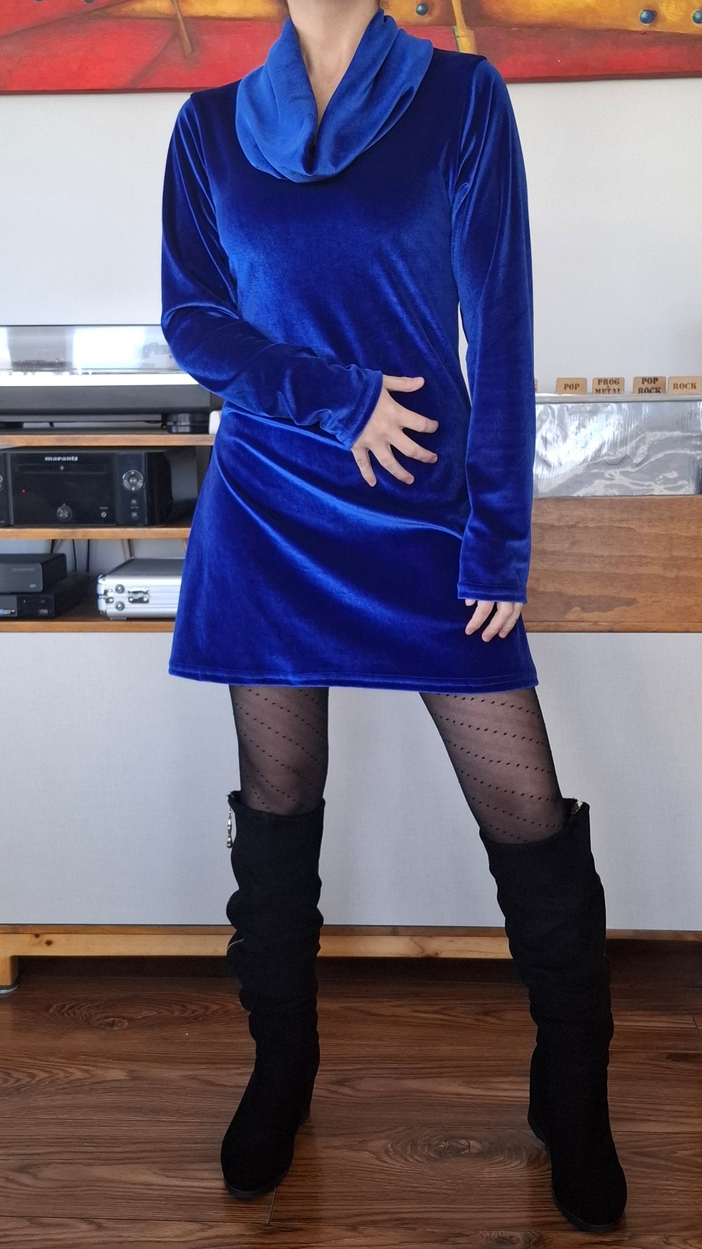 VESTIDO TERCIOPELO CUELLO TORTUGA