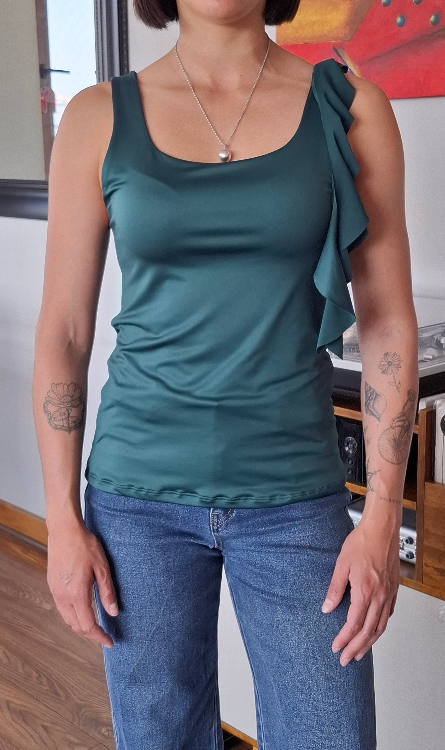 POLERA VERDE BASIC LAZO