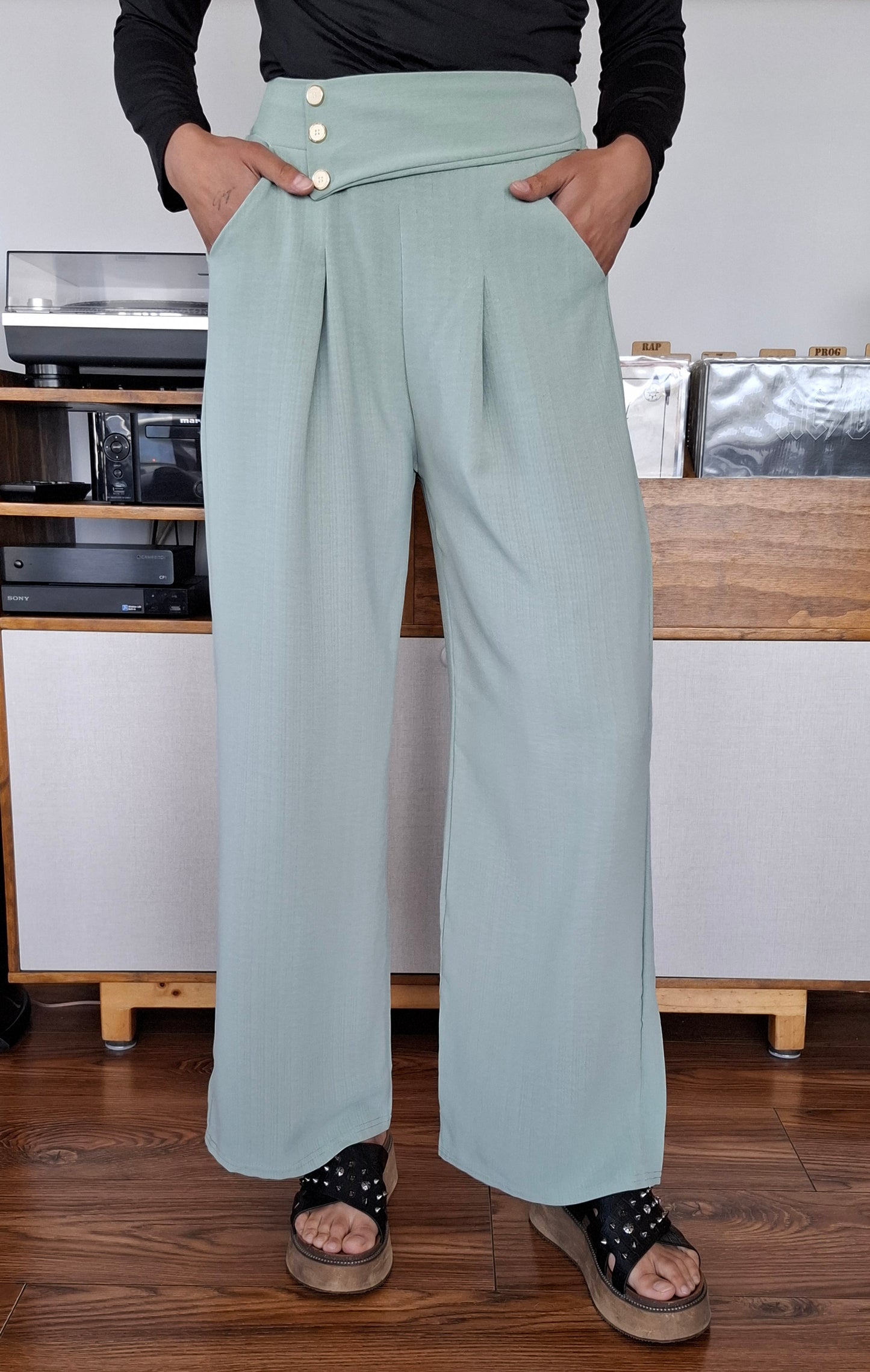 PANTALON SASTRE VERDE AGUA