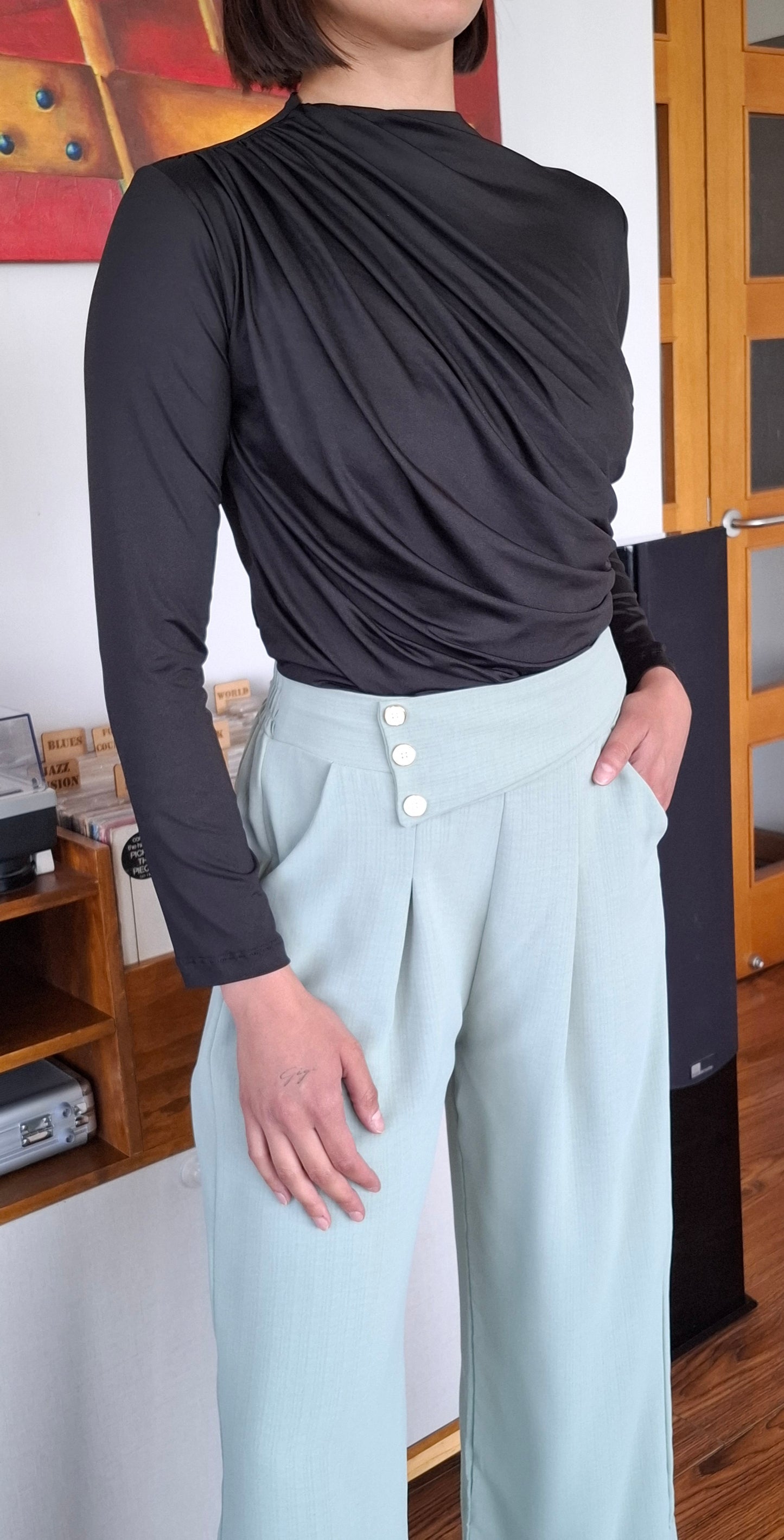 PANTALON SASTRE VERDE AGUA