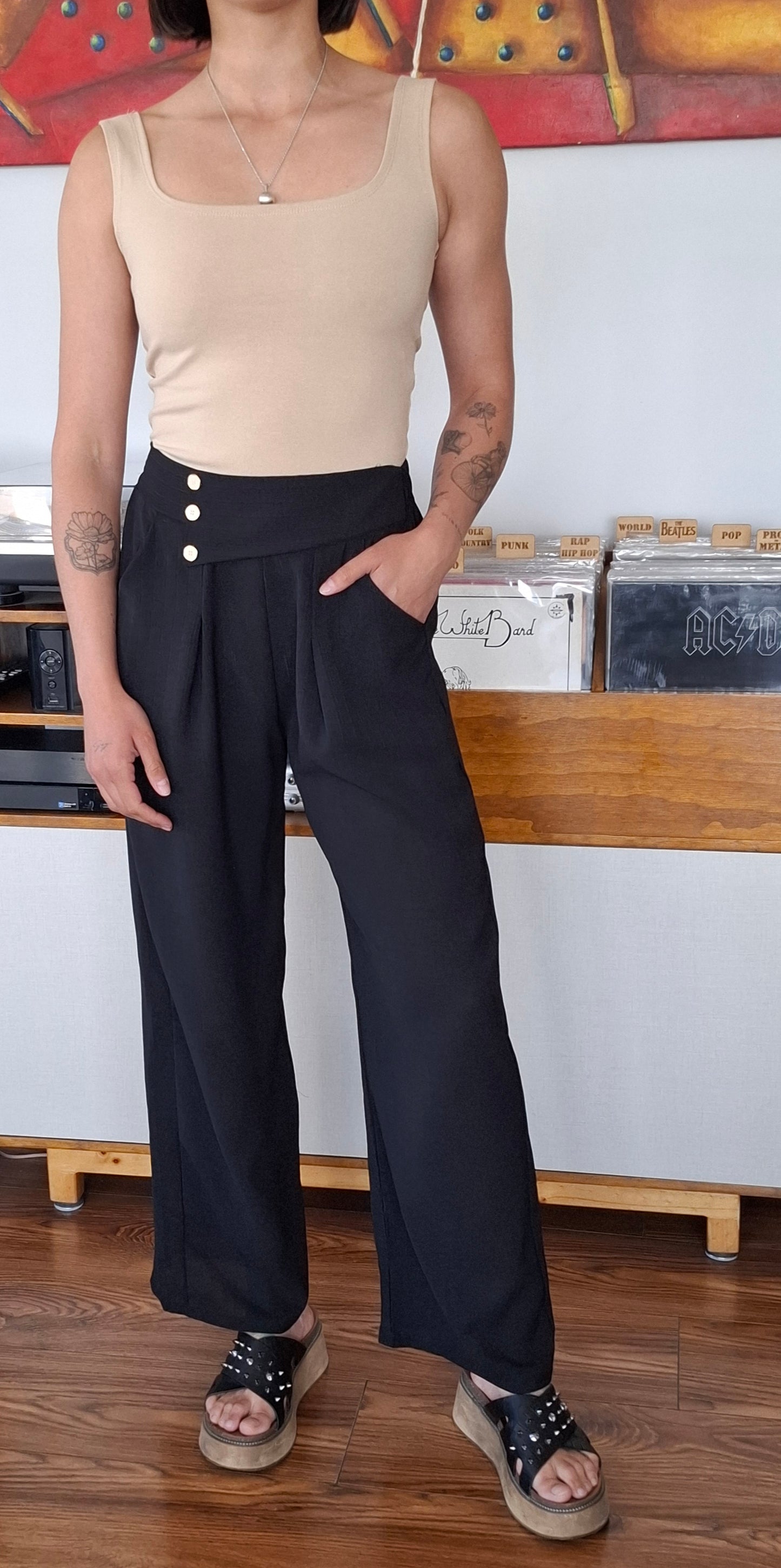 PANTALONES SASTRE NEGRO