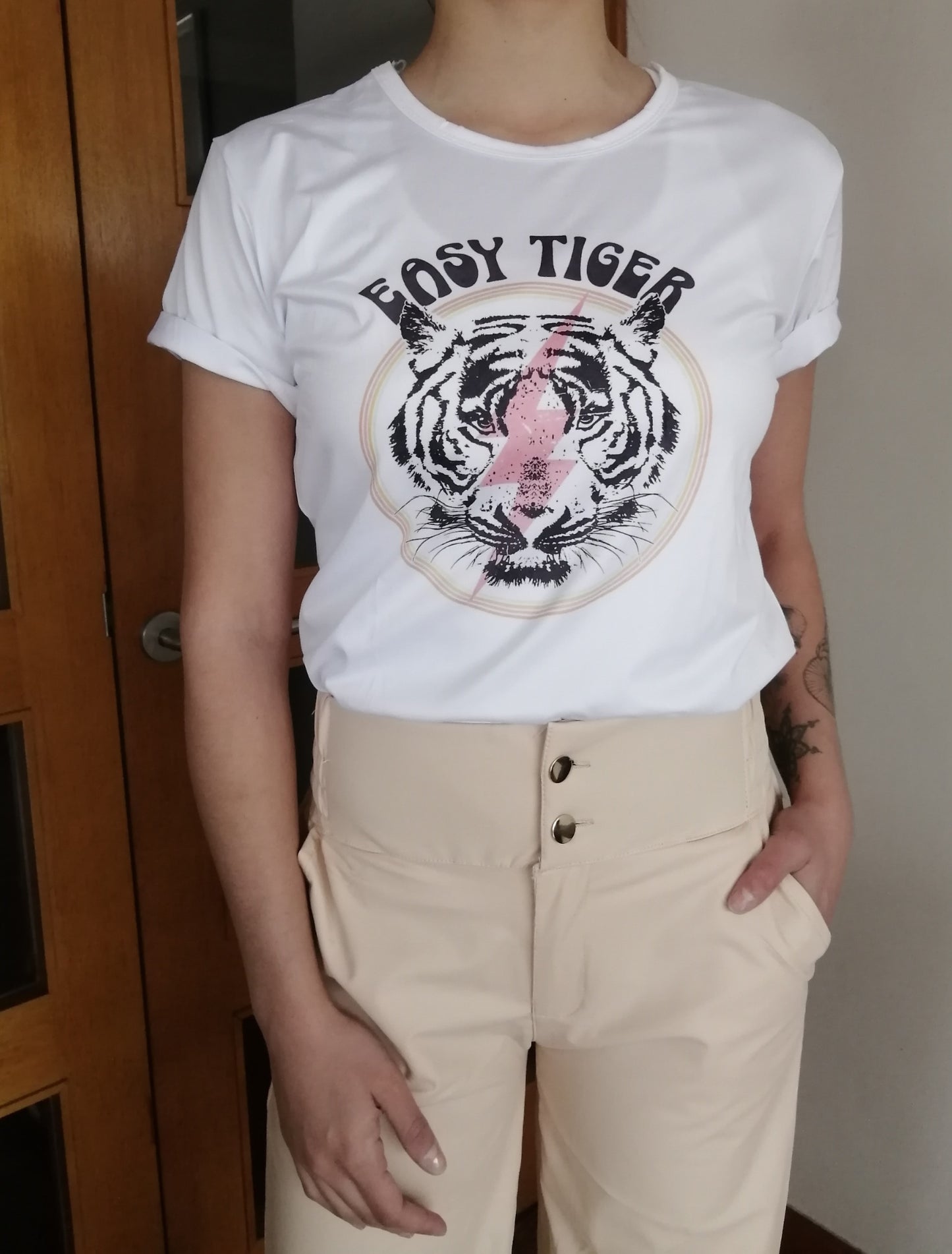 PANTALON ECOCUERO OPACO BEIGE