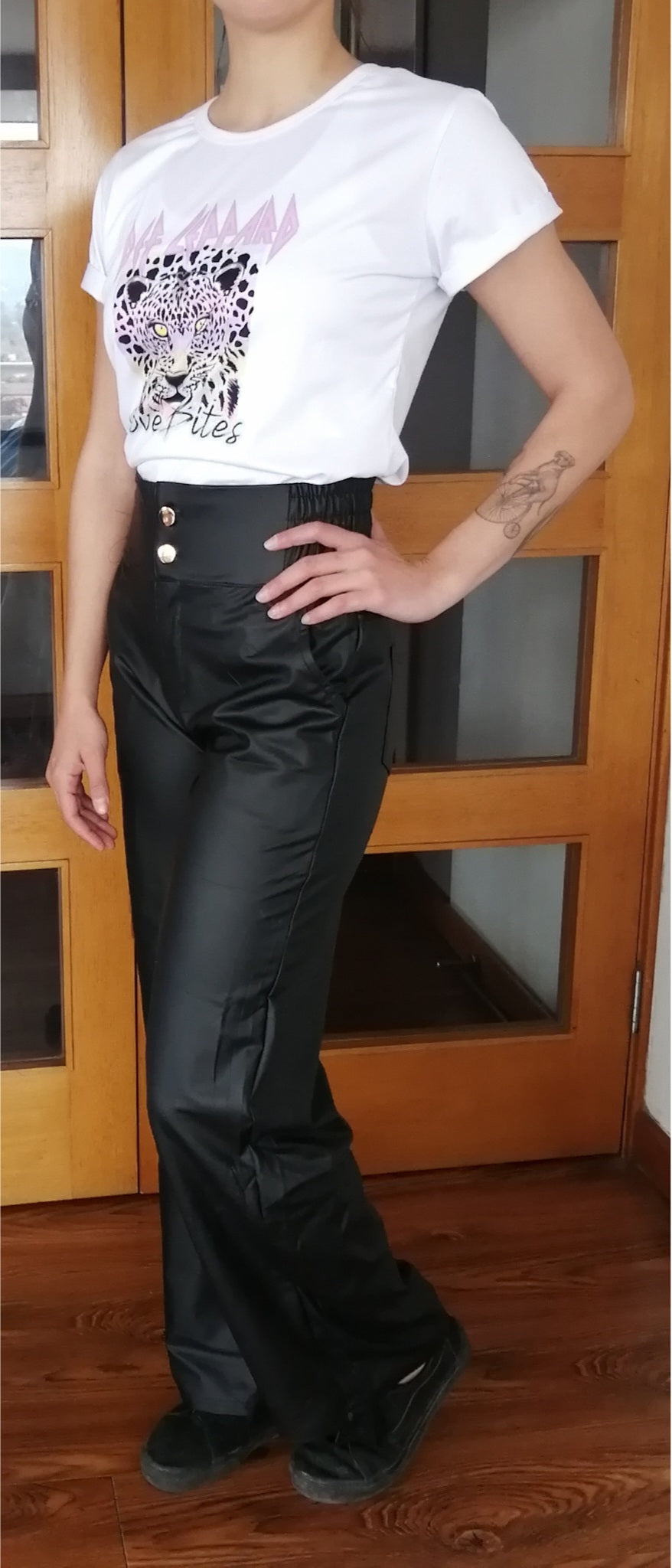 PANTALON ECOCUERO OPACO NEGRO