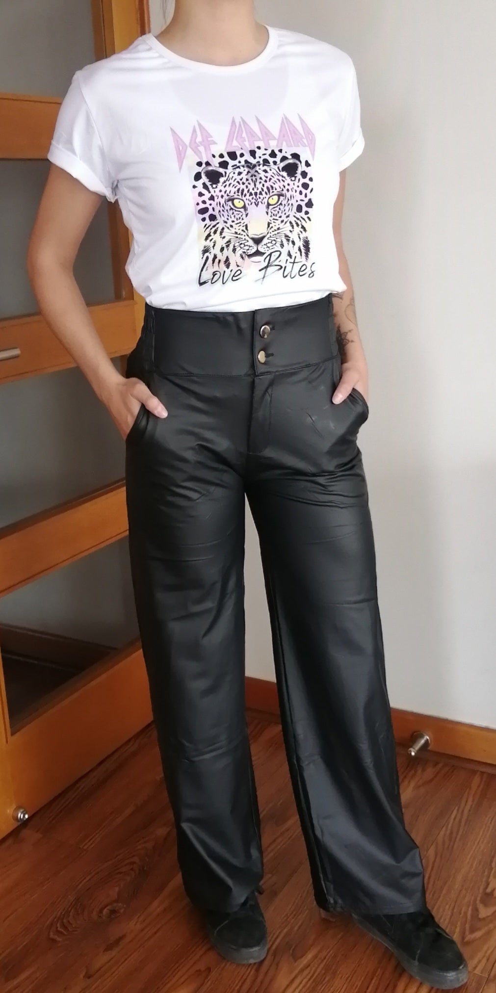 PANTALON ECOCUERO OPACO NEGRO
