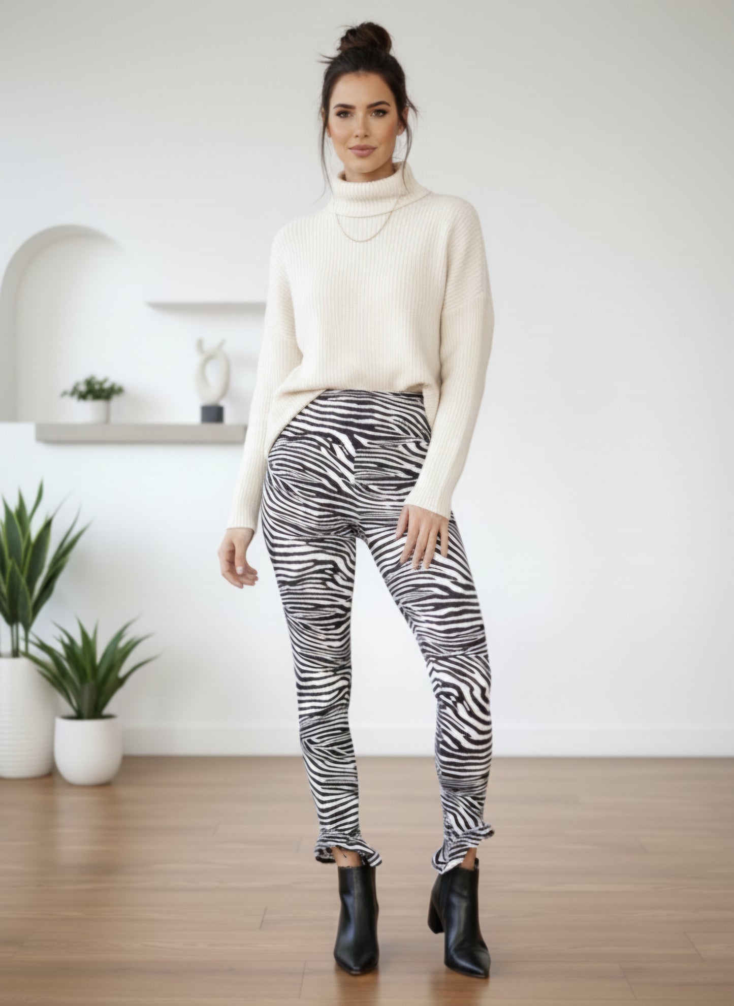 CALZA BRUNA ANIMAL PRINT