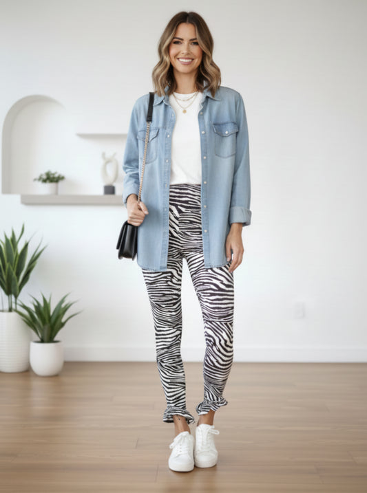 CALZA BRUNA ANIMAL PRINT