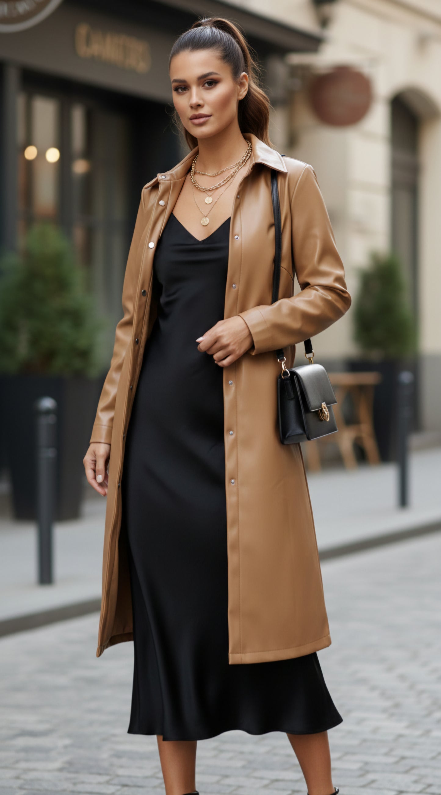 TRENCH ECOCUERO OPACO BEIGE