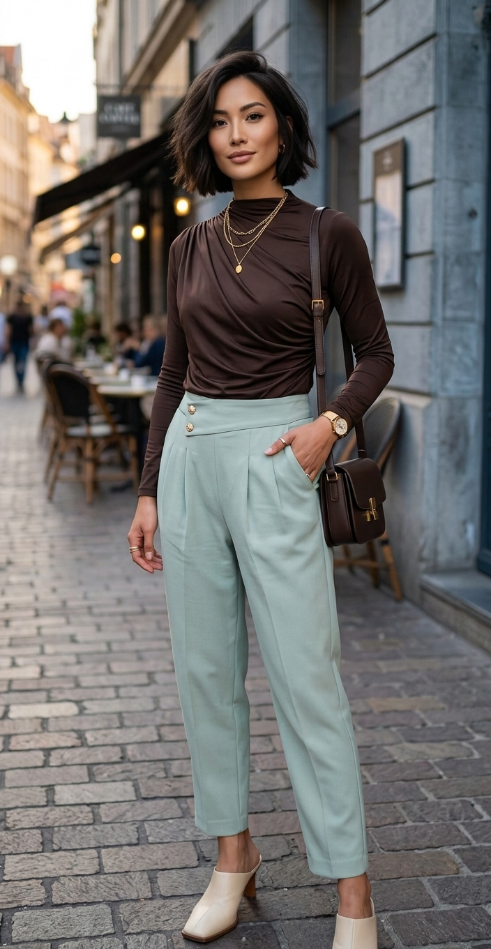 POLERA BASIC CLASIC CAFE MORO
