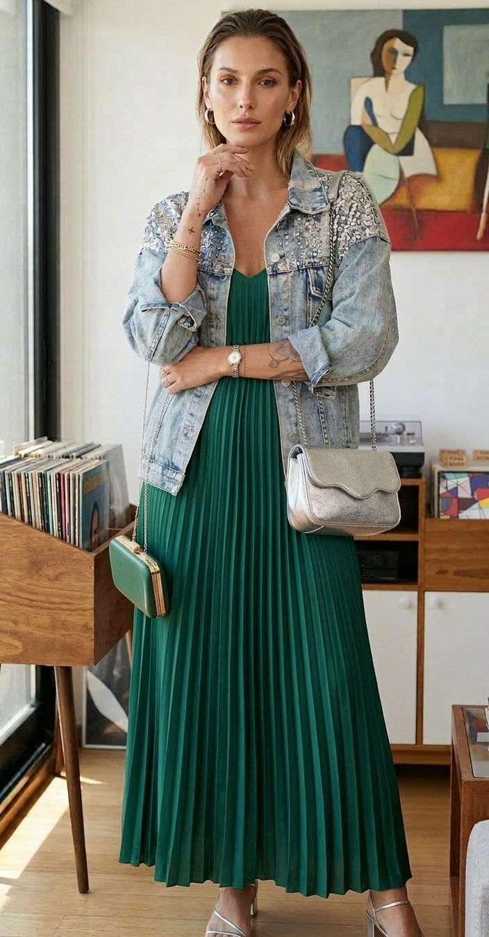 CHAQUETA DE  JEANS CON LENTEJUELAS