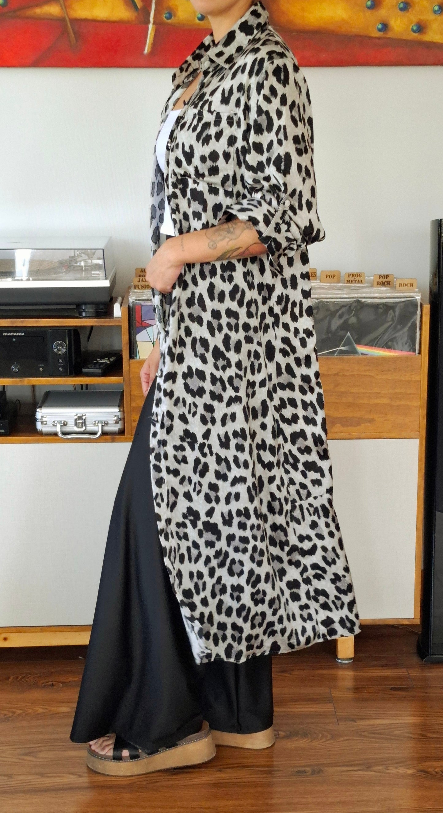 BLUSON ANIMAL PRINT GRIS