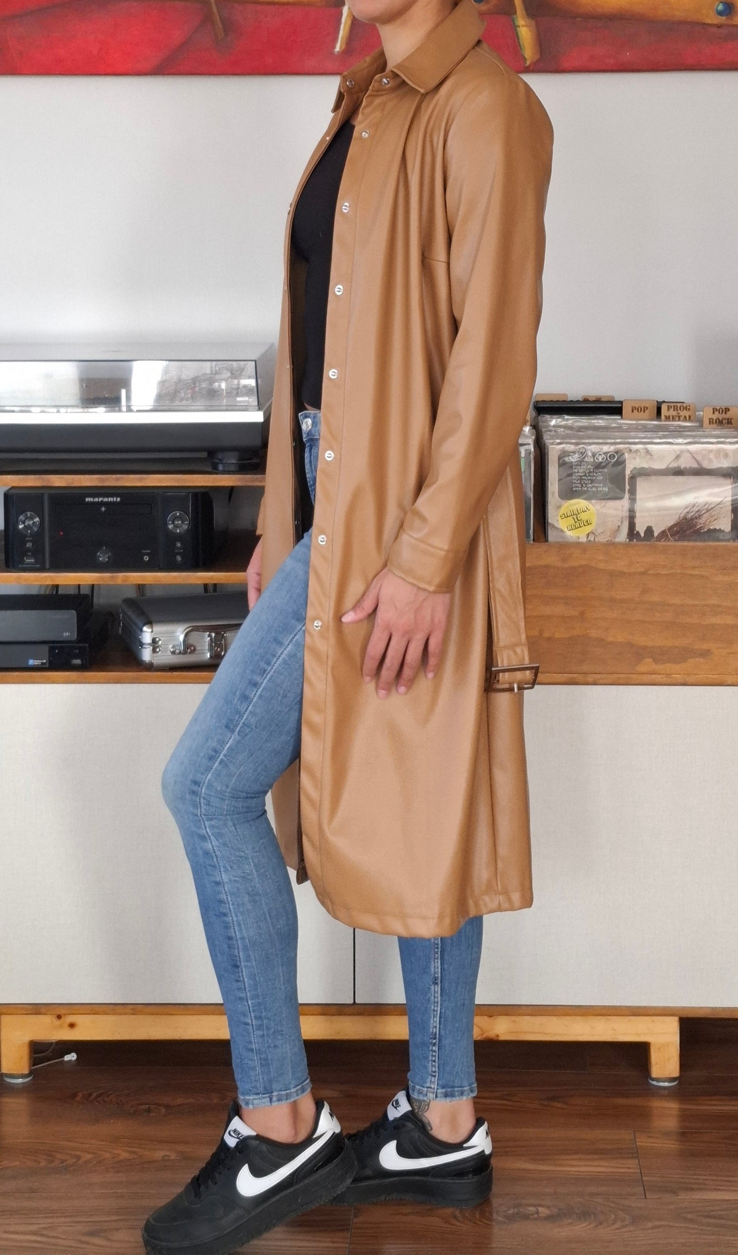 TRENCH ECOCUERO OPACO BEIGE