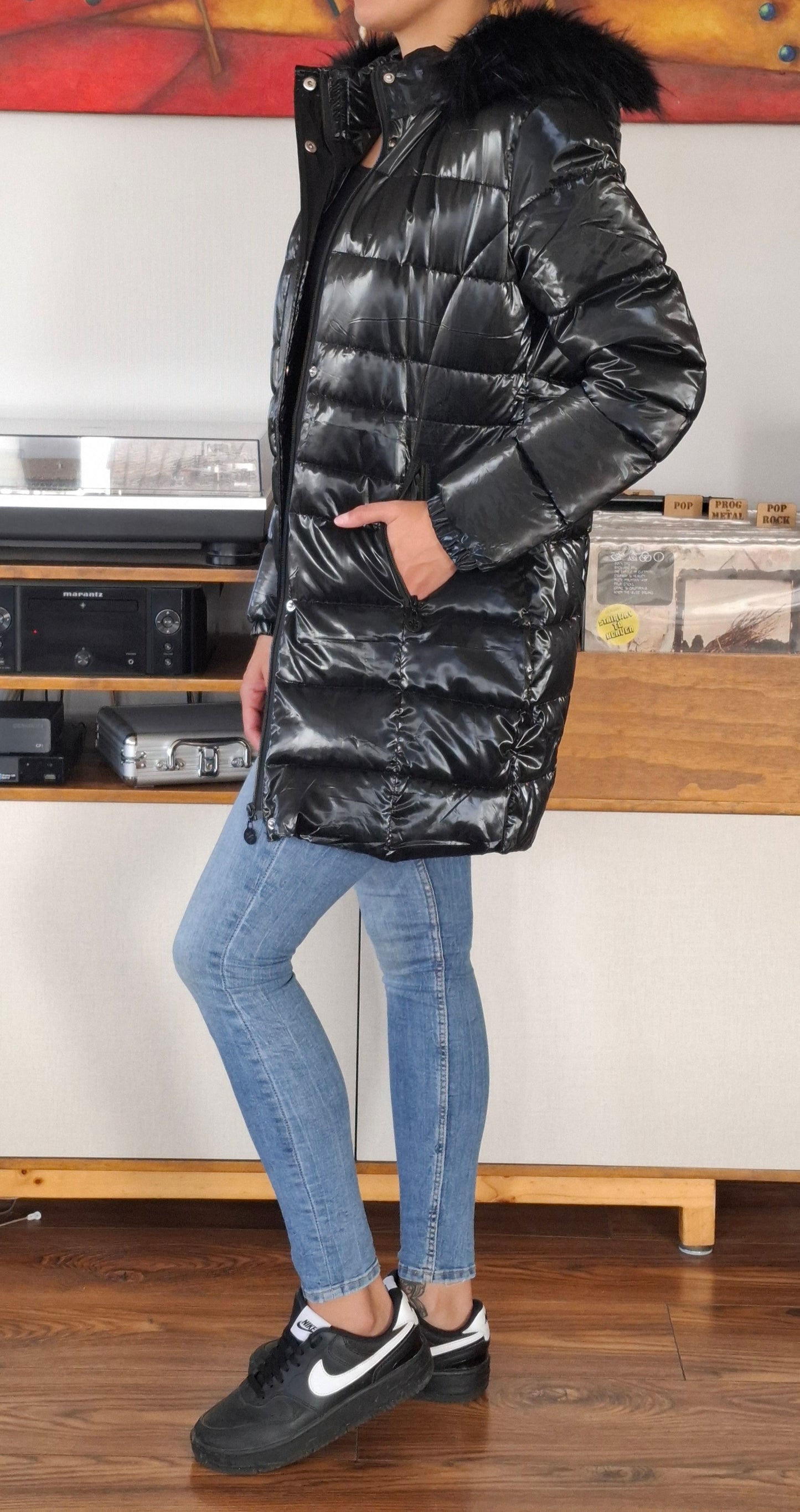 PARKA METALIZADA NEGRA