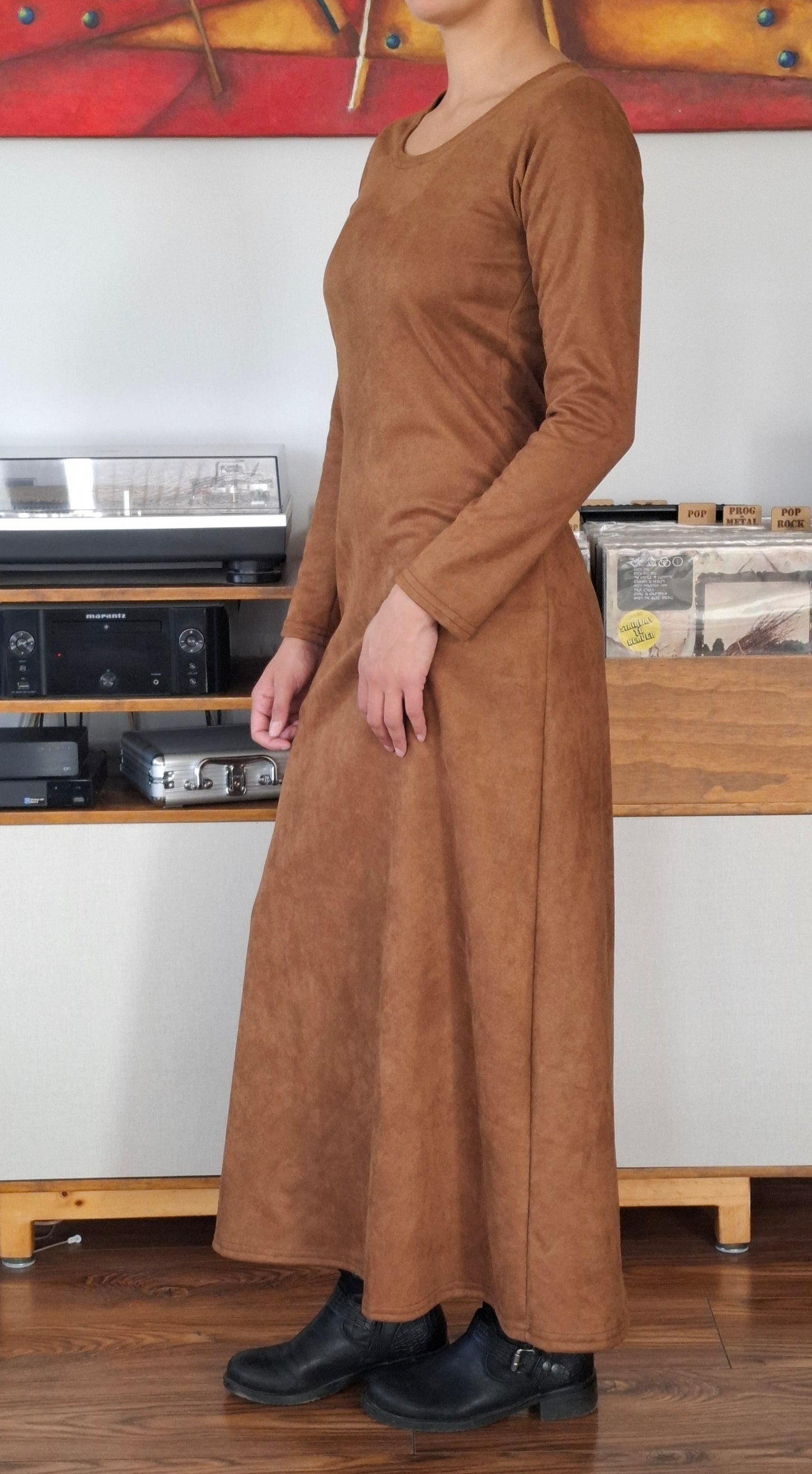 MAXIVESTIDOS GAMUZADOS TABACO