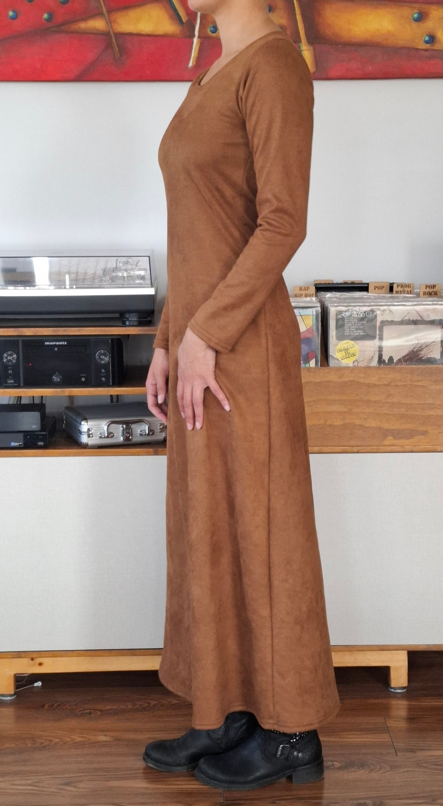 MAXIVESTIDOS GAMUZADOS TABACO