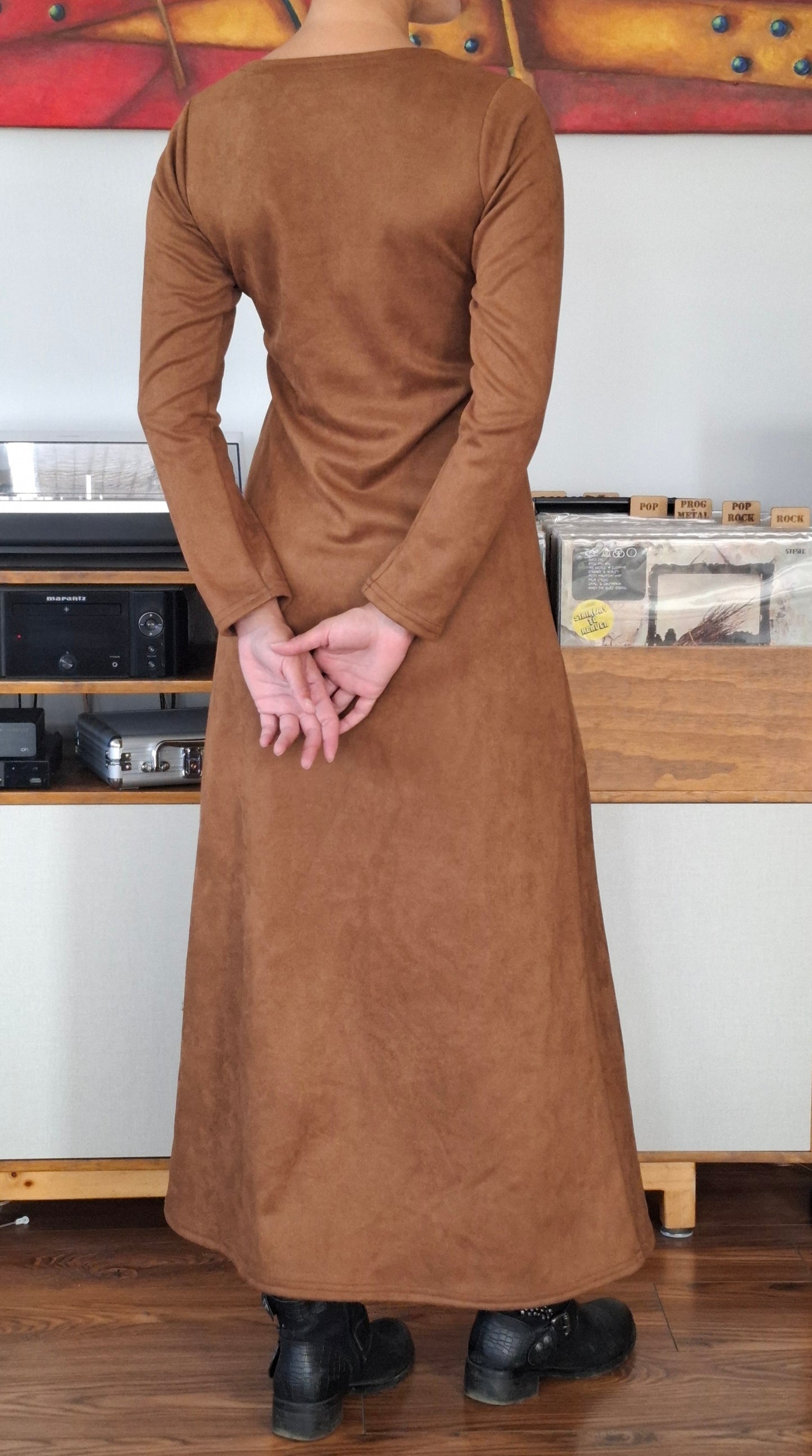 MAXIVESTIDOS GAMUZADOS TABACO