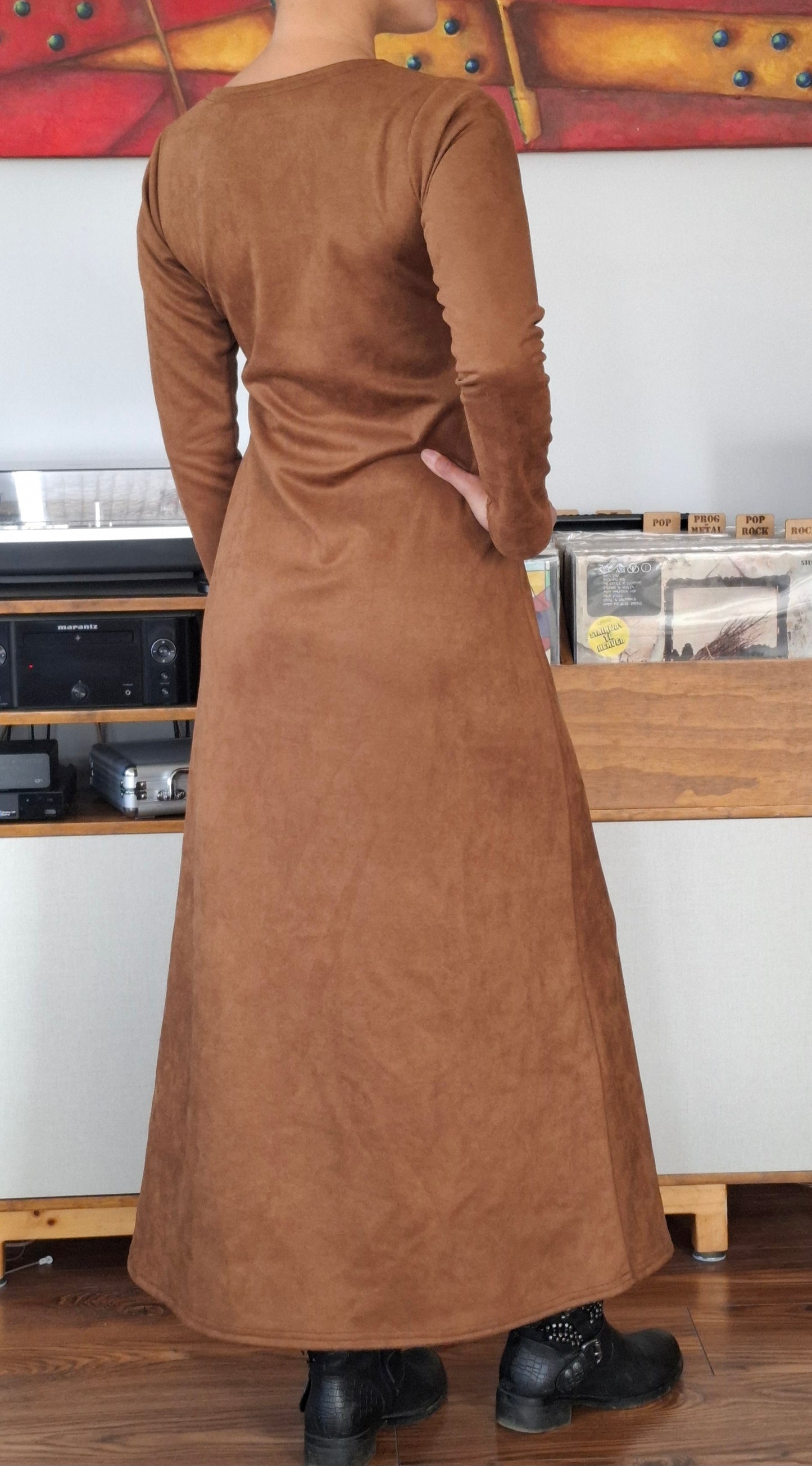 MAXIVESTIDOS GAMUZADOS TABACO