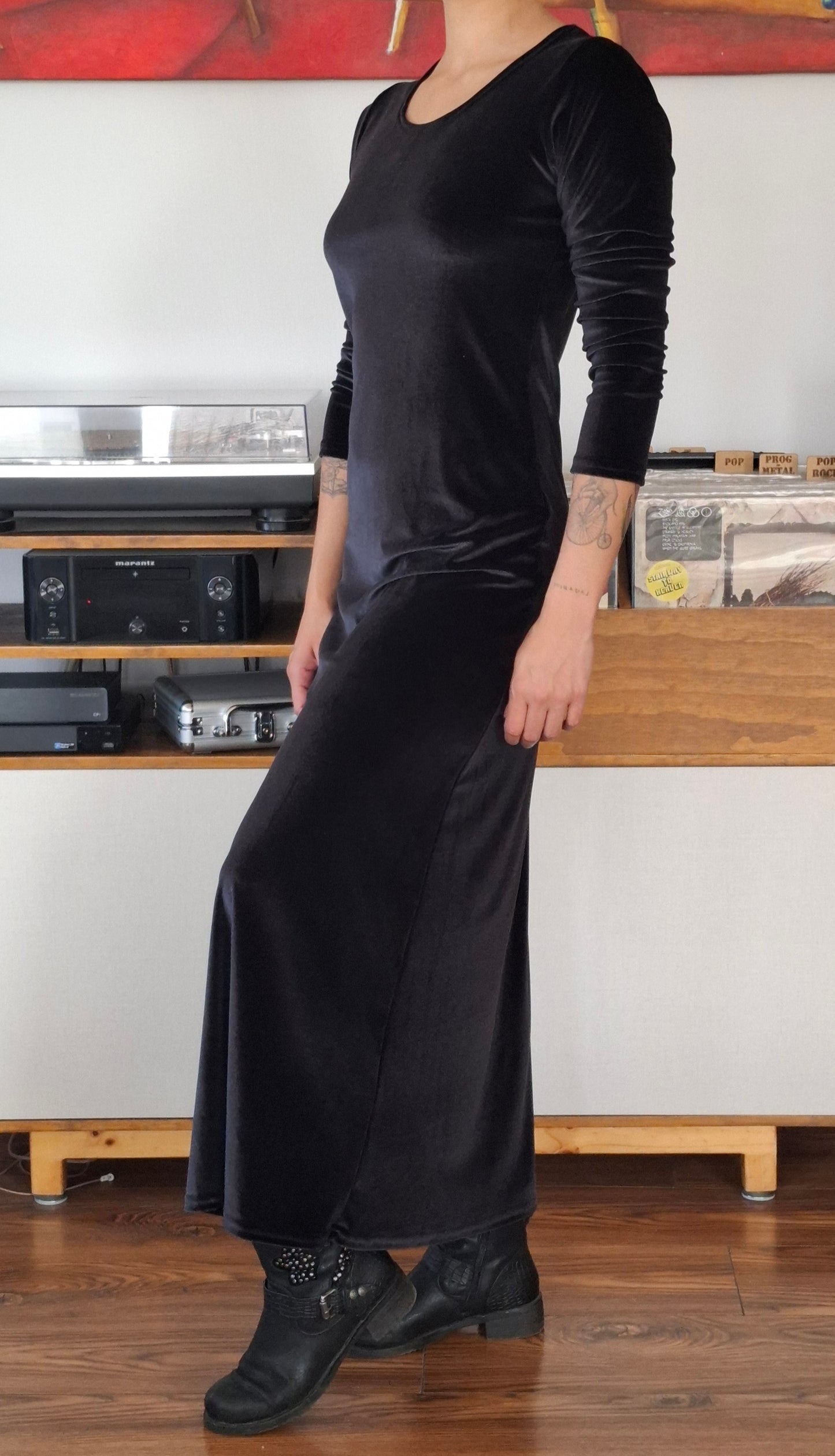 MAXIVESTIDO TERCIOPELO  NEGRO