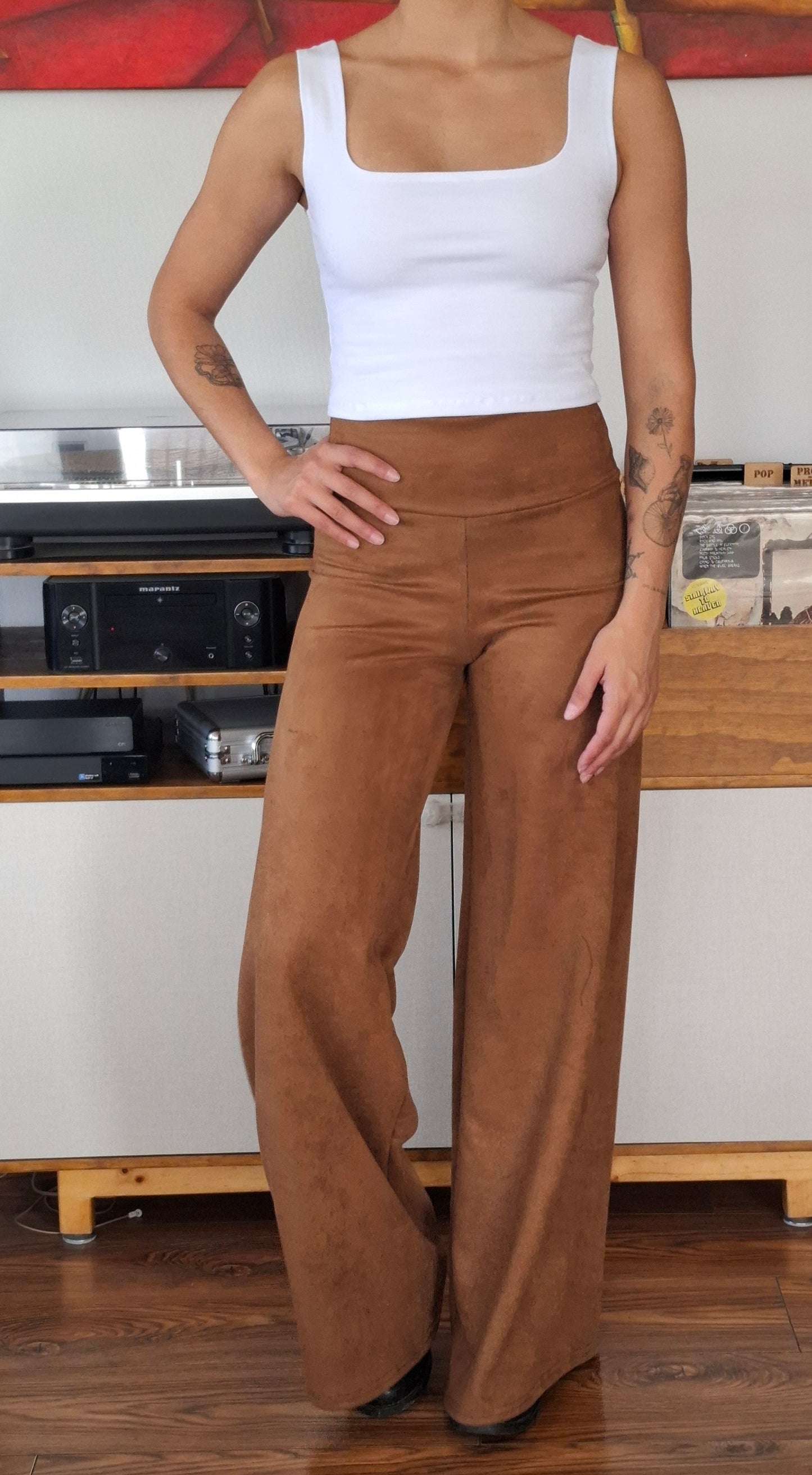 PALAZZO SUEDE GAMUZADO TABACO