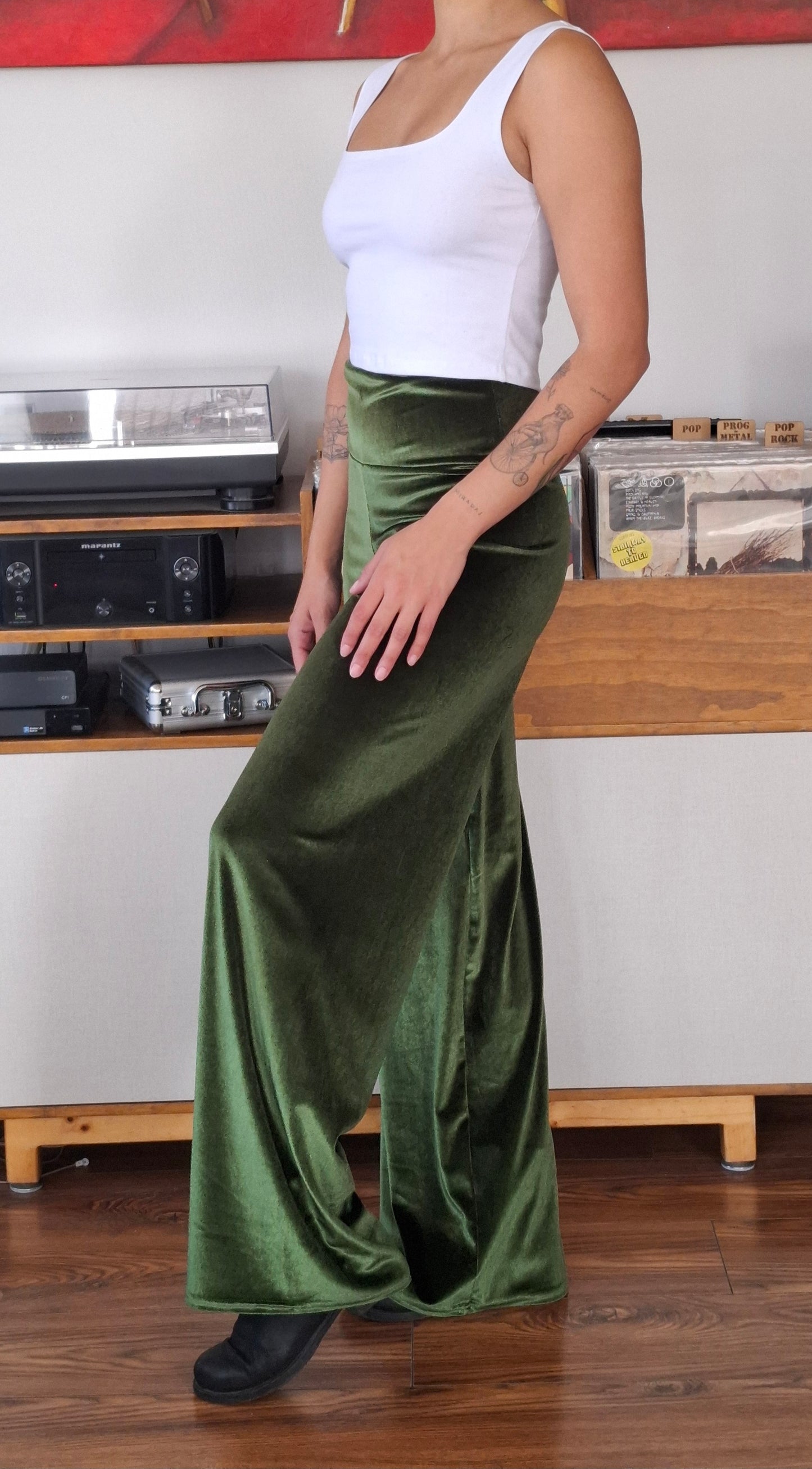 PALAZZOS TERCIOPELO VERDE OLIVO