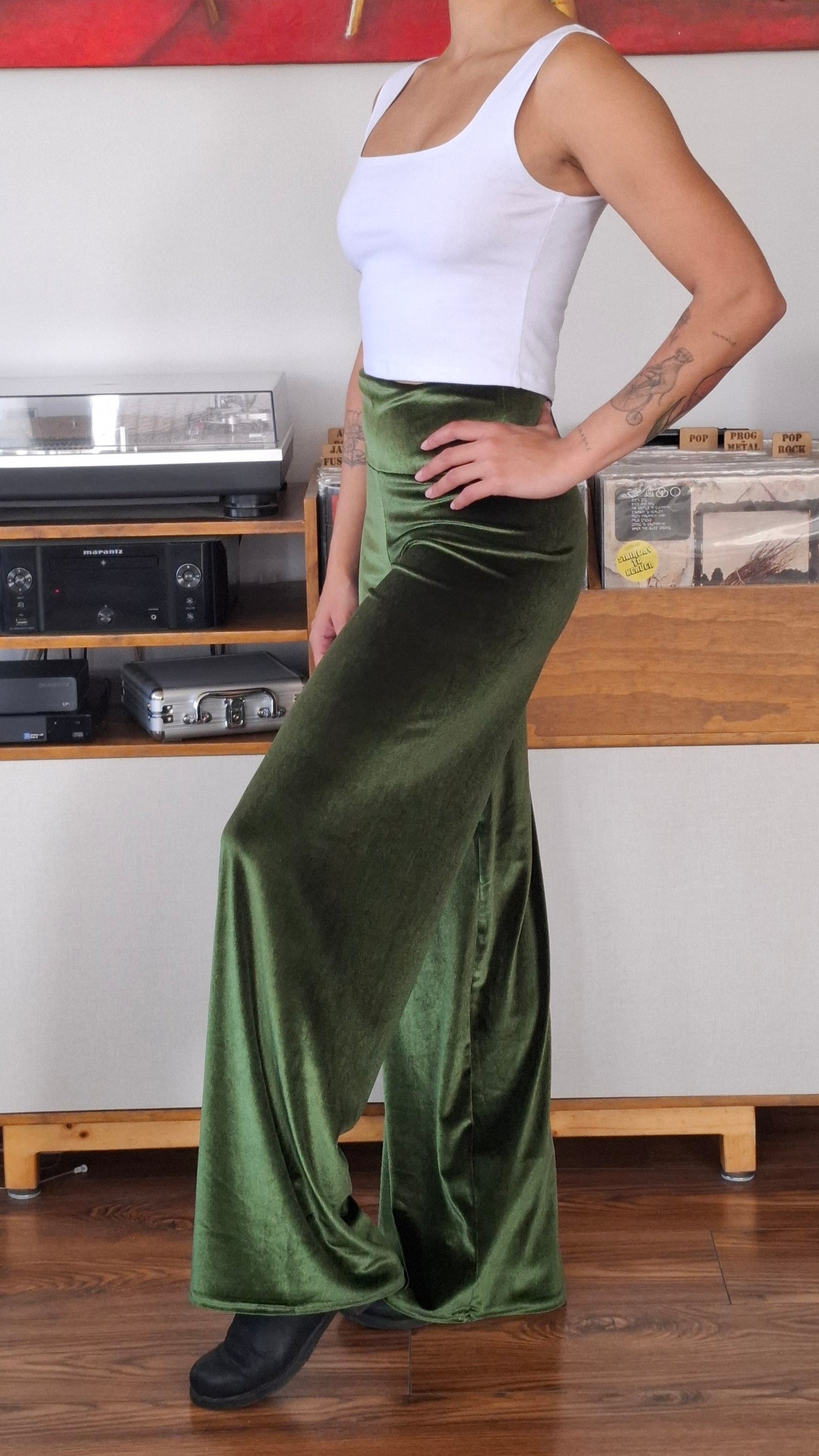 PALAZZOS TERCIOPELO VERDE OLIVO