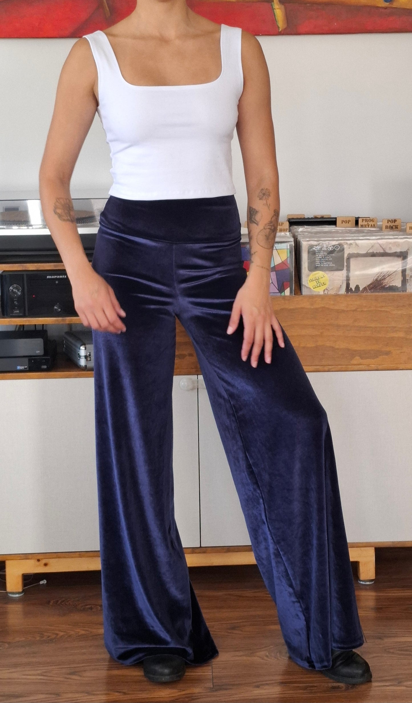 PALAZZO TERCIOPELO AZUL MARINO