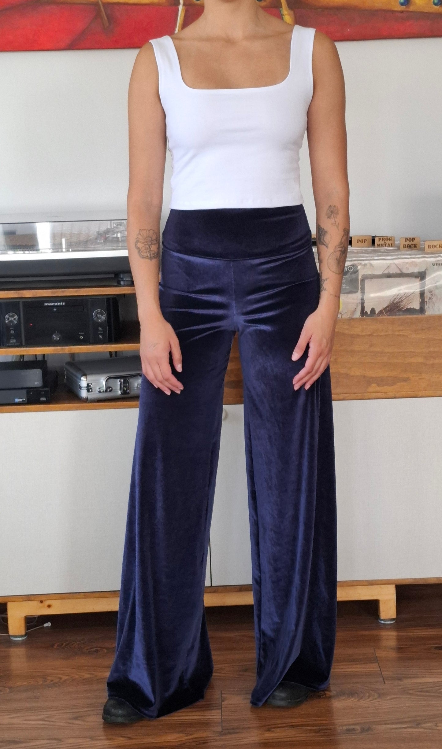 PALAZZO TERCIOPELO AZUL MARINO