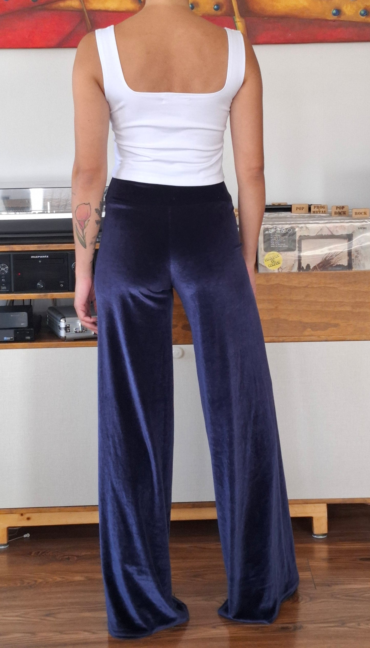 PALAZZO TERCIOPELO AZUL MARINO