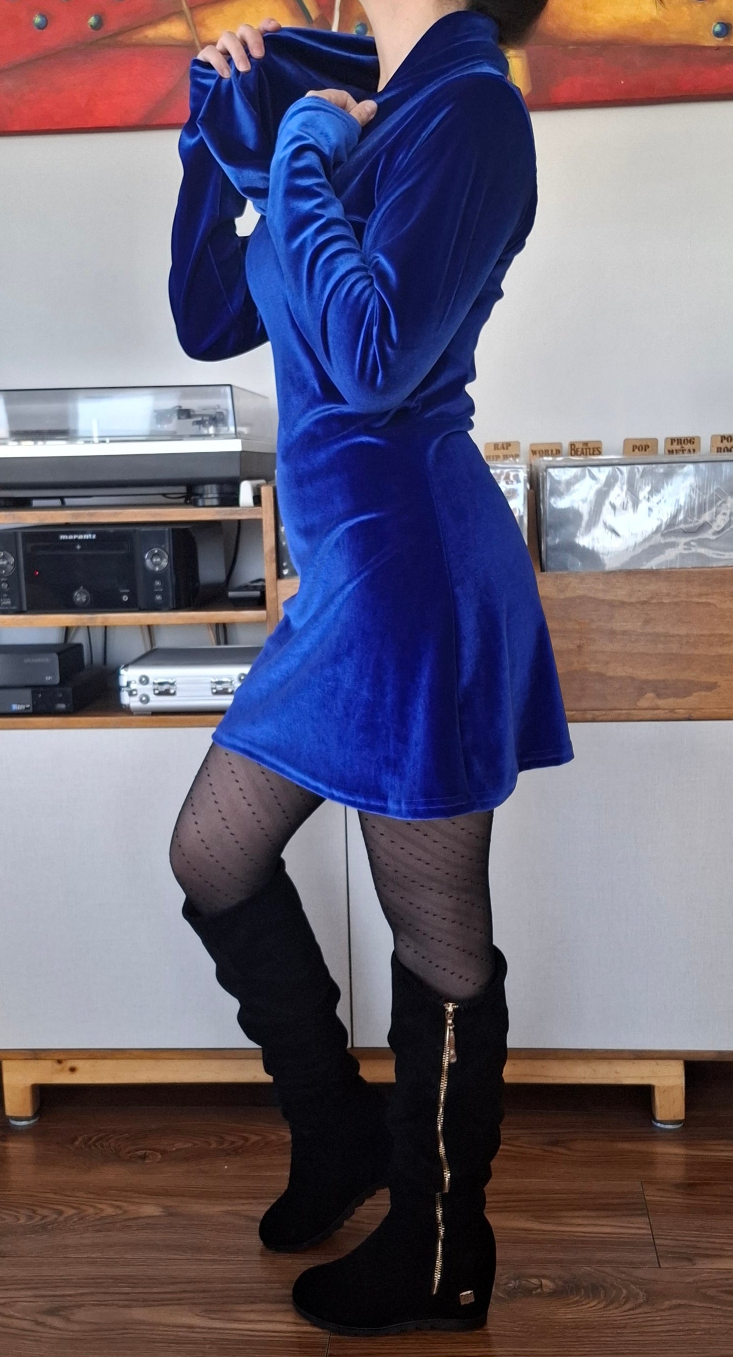 VESTIDO TERCIOPELO CUELLO TORTUGA