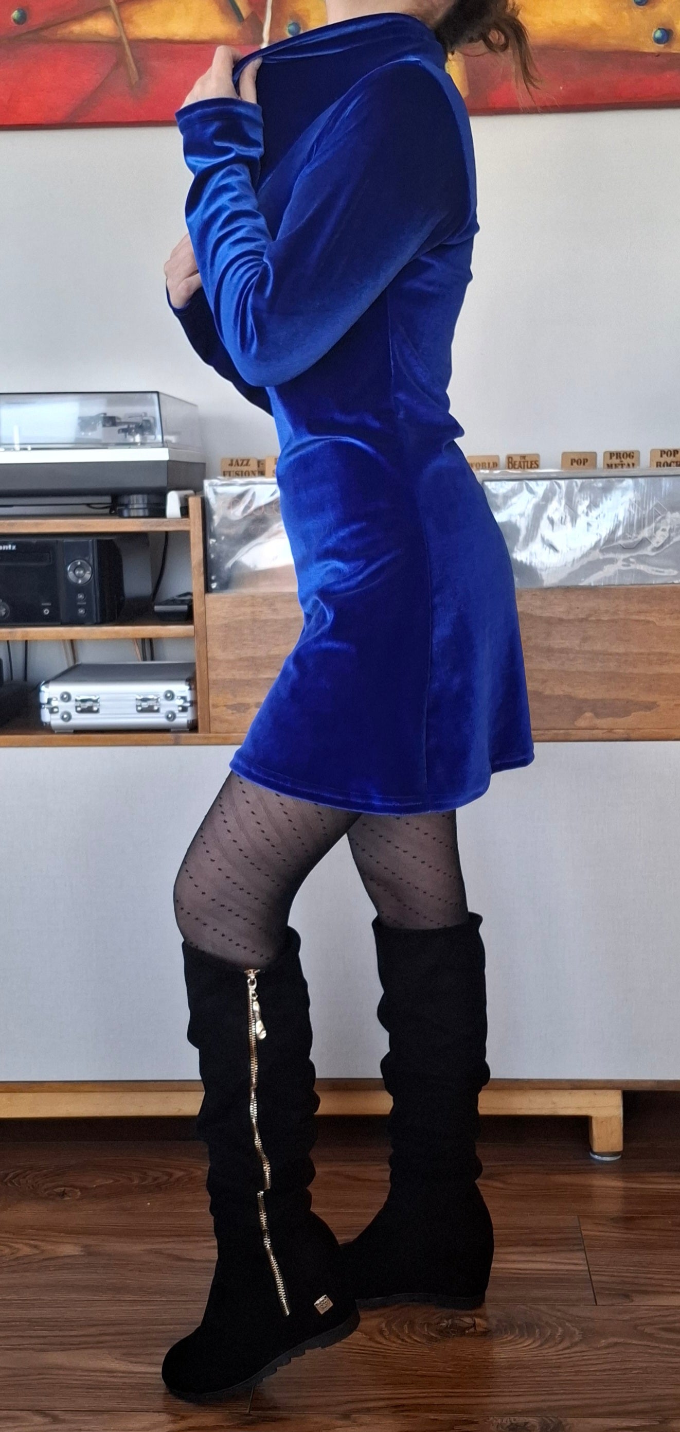 VESTIDO TERCIOPELO CUELLO TORTUGA