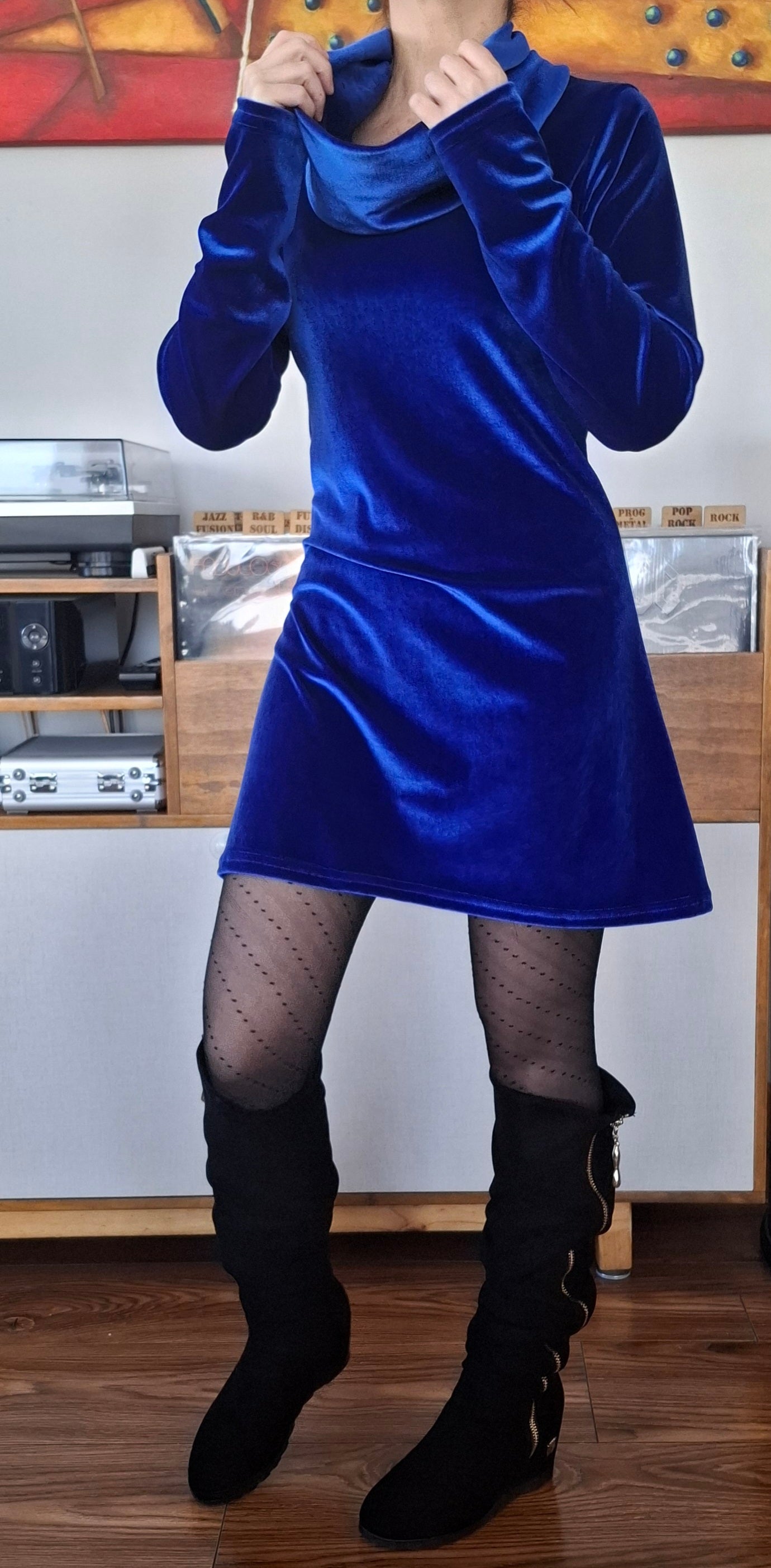 VESTIDO TERCIOPELO CUELLO TORTUGA