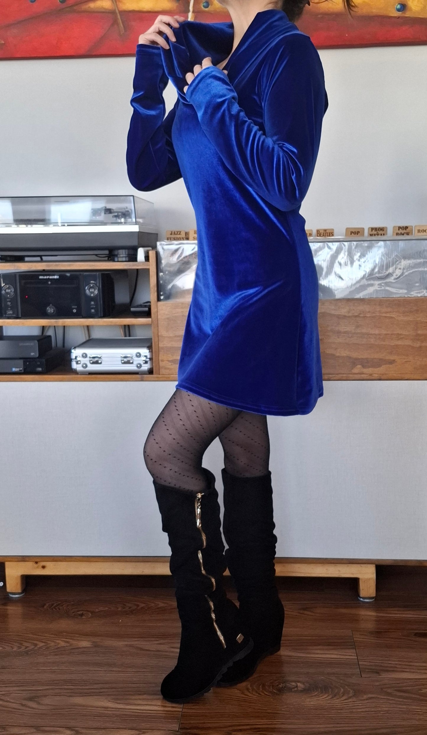 VESTIDO TERCIOPELO CUELLO TORTUGA