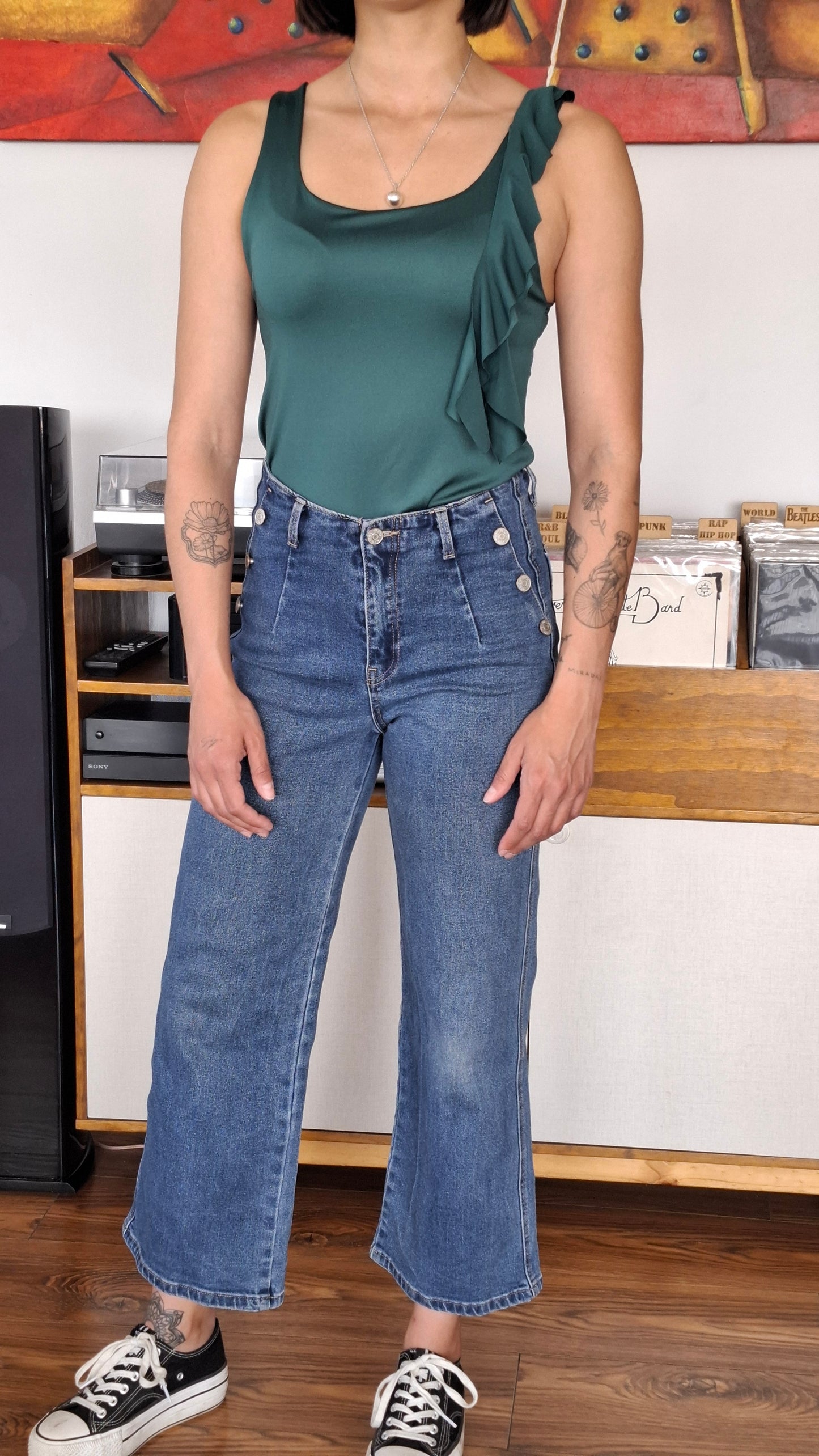 POLERA VERDE BASIC LAZO